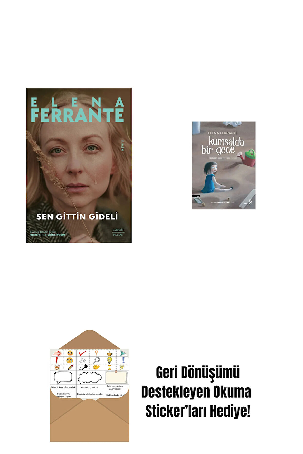 Sen Gittin Gideli + Kumsalda Bir Gece + Okuma Sticker'ları