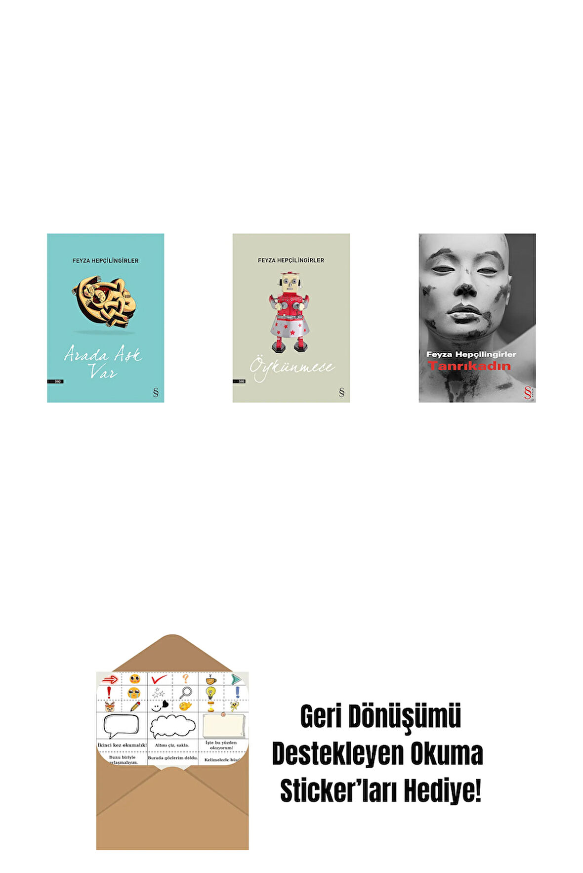 Arada Aşk Var + Öykünmece + Tanrıkadın + Okuma Sticker'ları