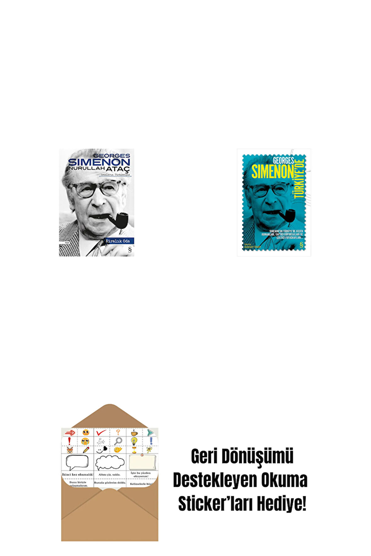 Kiralık Oda + Georges Simenon Türkiye'de + Okuma Sticker'ları