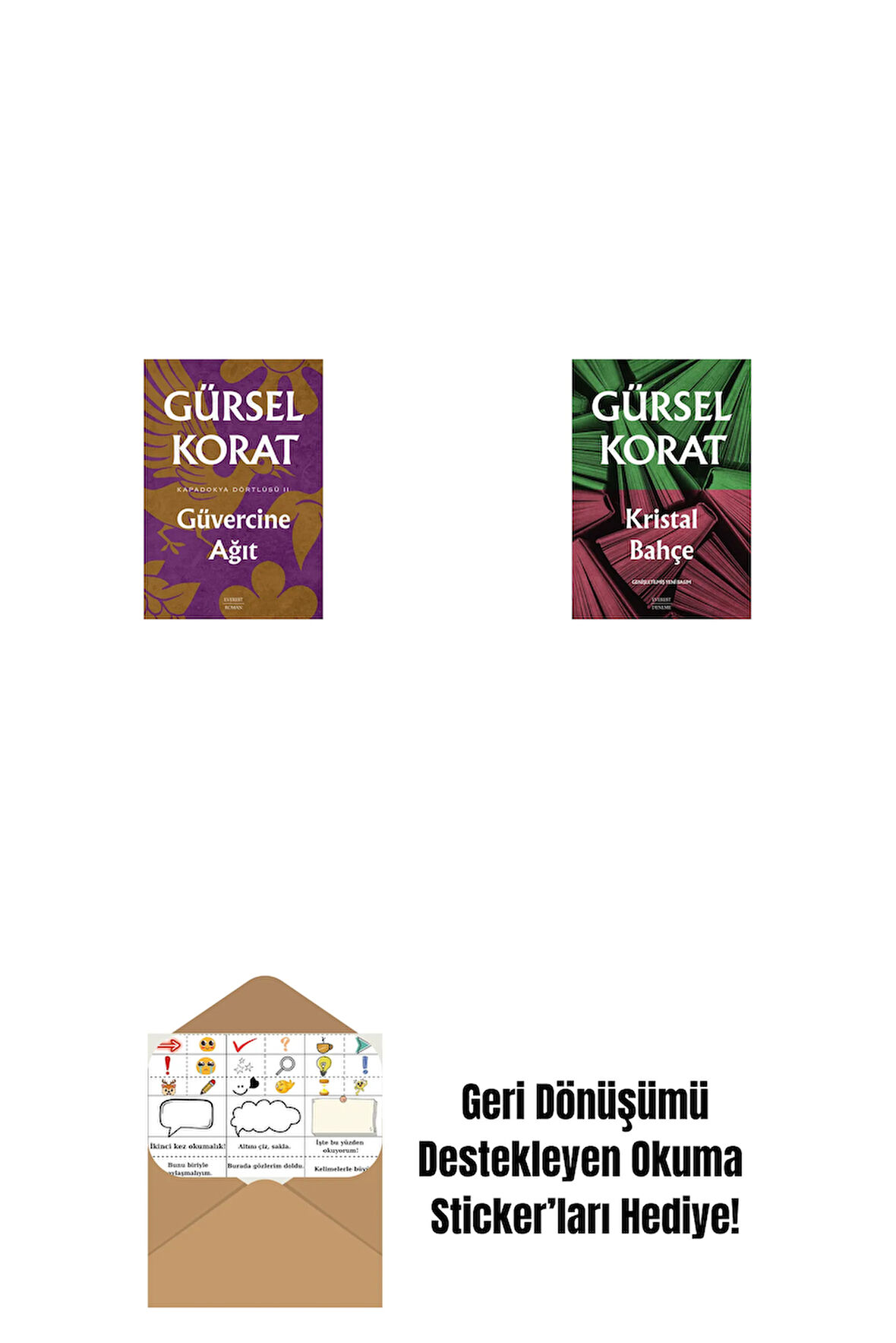 Güvercine Ağıt + Kristal Bahçe + Okuma Sticker'ları