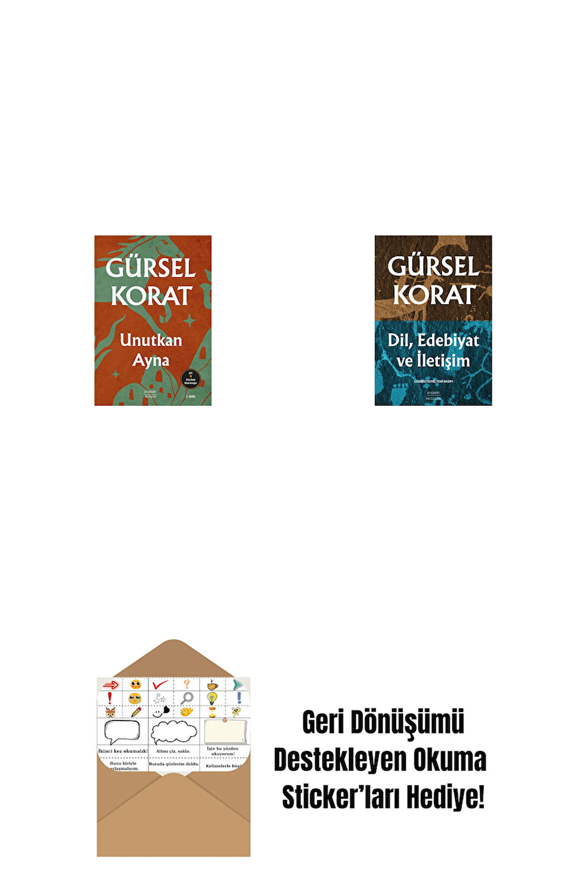 Unutkan  Ayna + Dil, Edebiyat ve İletişim + Okuma Sticker'ları