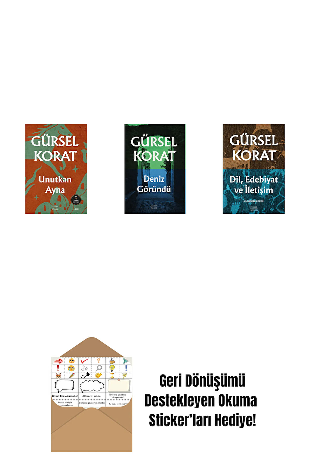 Unutkan  Ayna + Deniz Göründü + Dil, Edebiyat ve İletişim + Okuma Sticker'ları