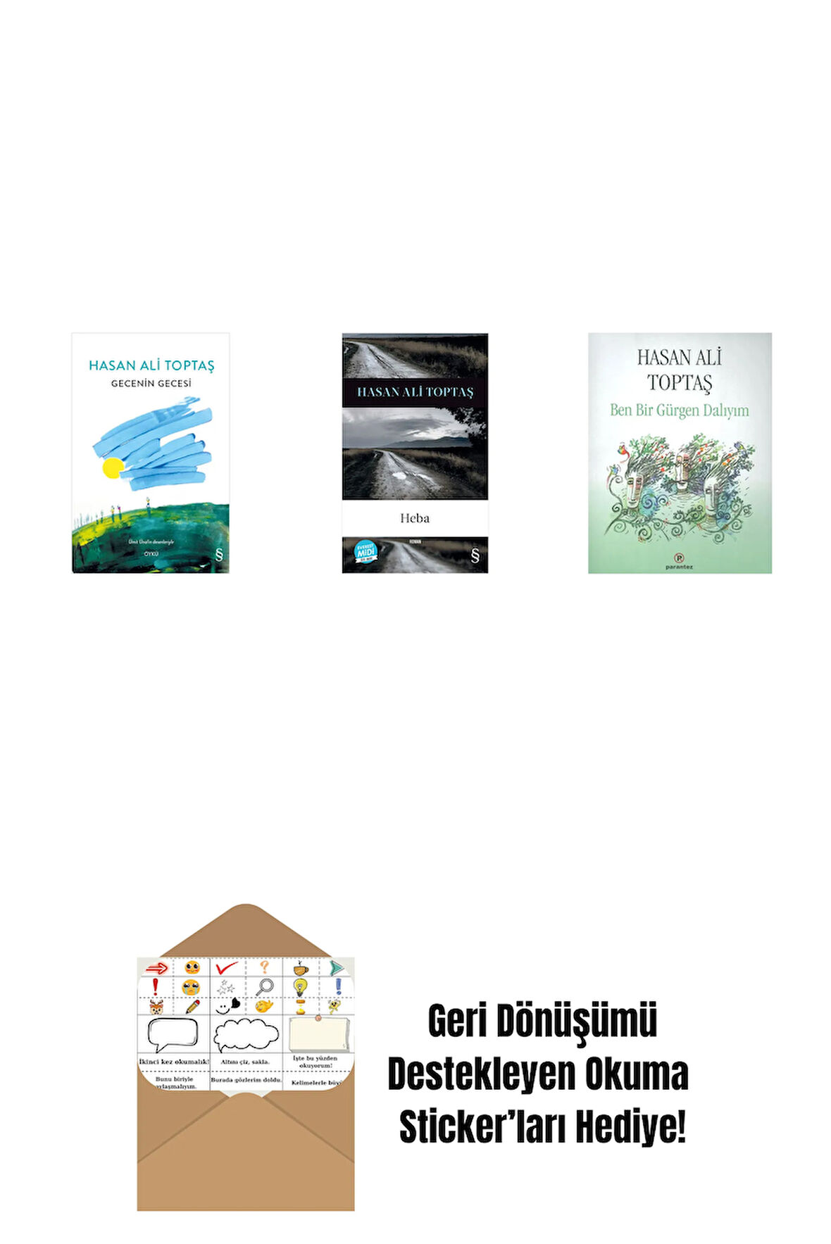 Gecenin Gecesi (Ciltli) + Heba (Midi Boy) + Ben Bir Gürgen Dalıyım + Okuma Sticker'ları