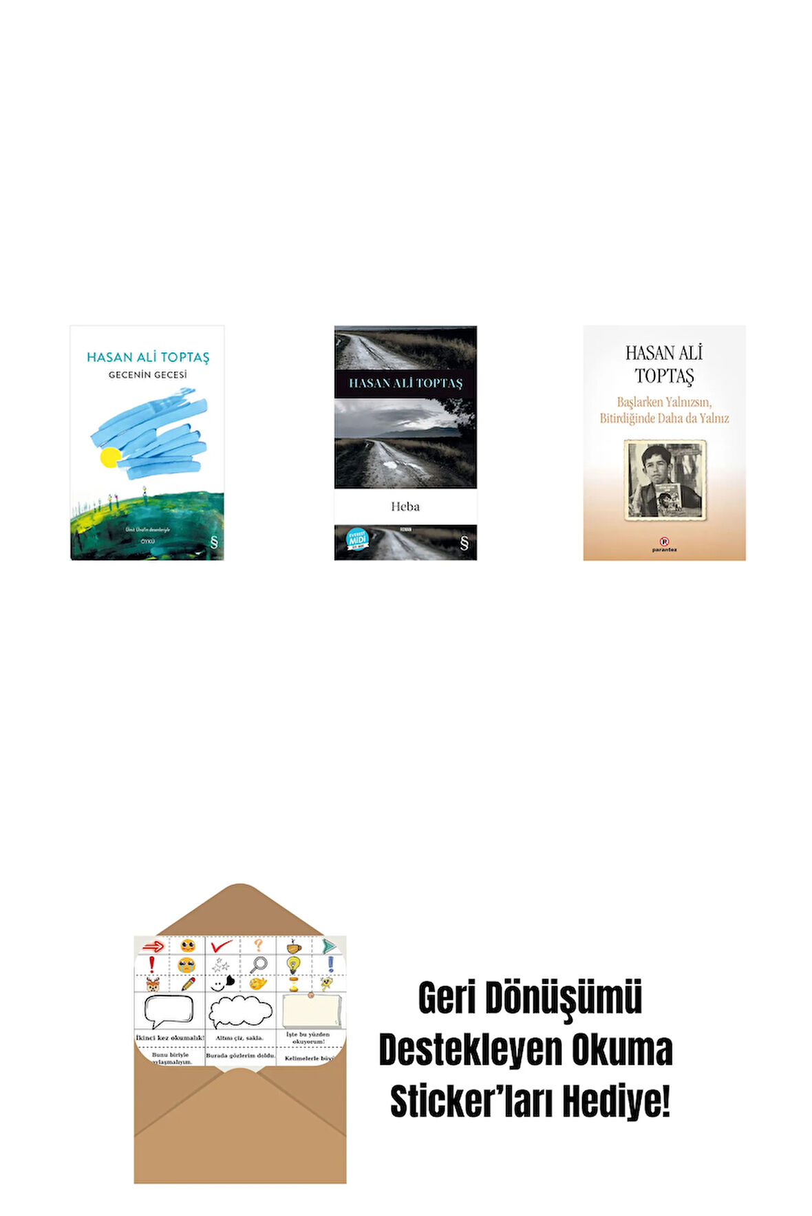 Gecenin Gecesi (Ciltli) + Heba (Midi Boy) + Başlarken Yalnızsın Bitirdiğinde Daha da Yalnız + Okuma Sticker'ları