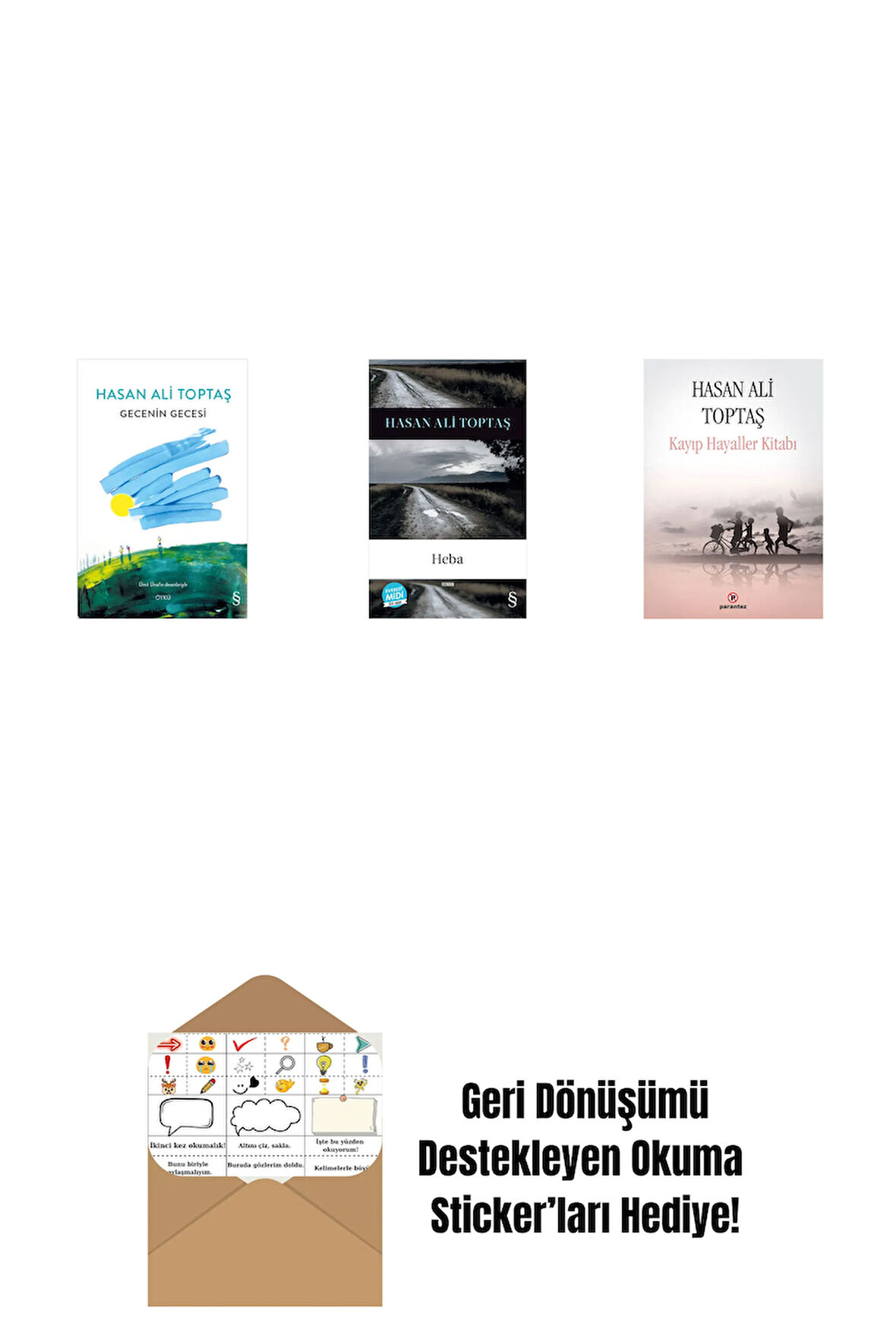 Gecenin Gecesi (Ciltli) + Heba (Midi Boy) + Kayıp Hayaller Kitabı + Okuma Sticker'ları