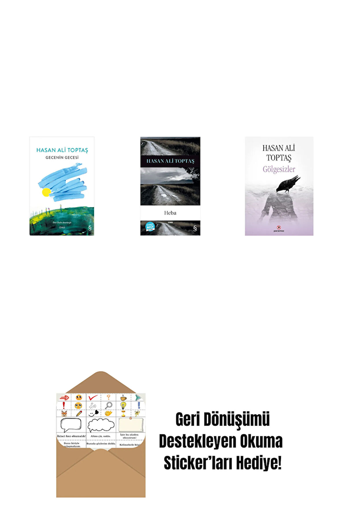 Gecenin Gecesi (Ciltli) + Heba (Midi Boy) + Gölgesizler + Okuma Sticker'ları