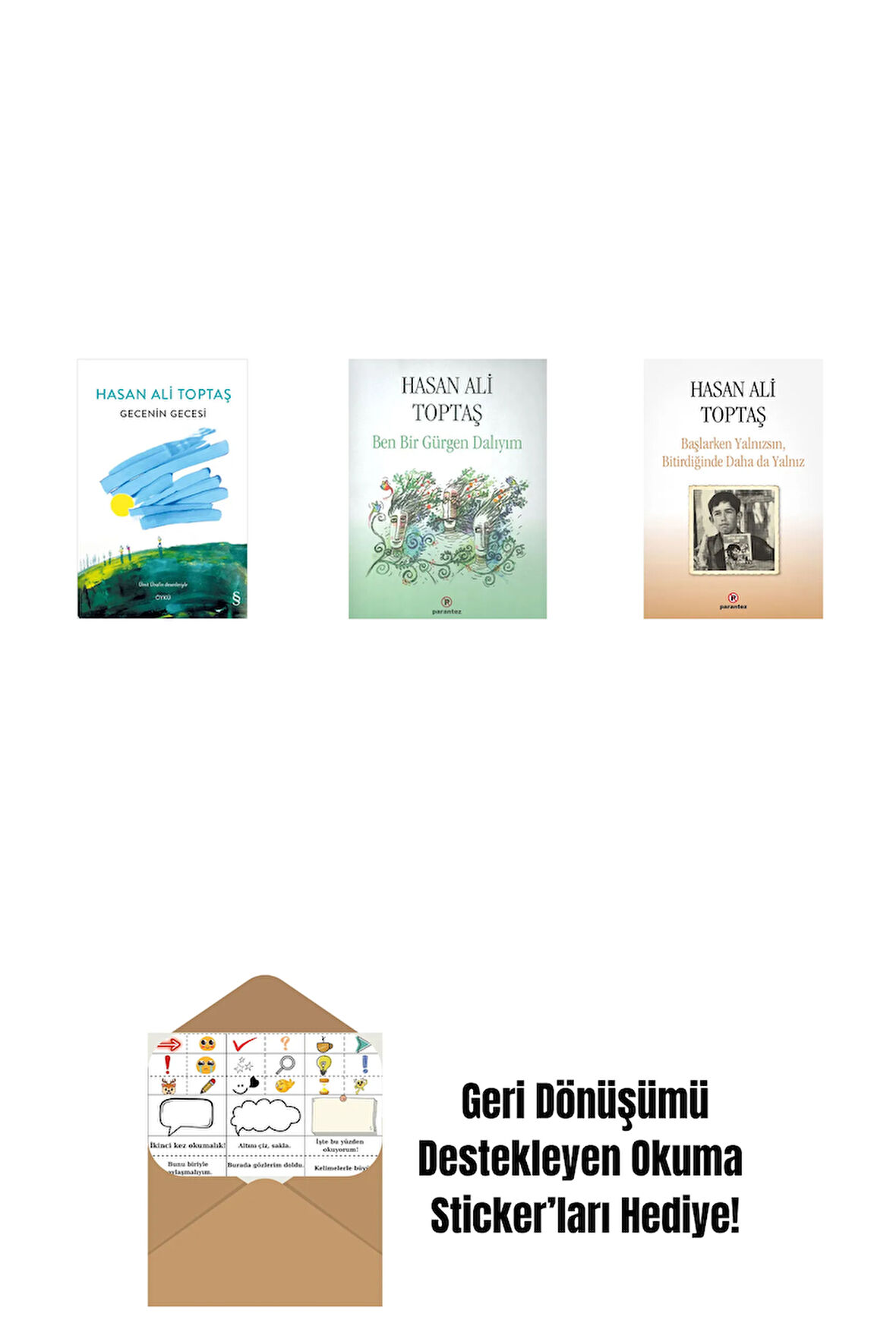 Gecenin Gecesi (Ciltli) + Ben Bir Gürgen Dalıyım + Başlarken Yalnızsın Bitirdiğinde Daha da Yalnız + Okuma Sticker'ları