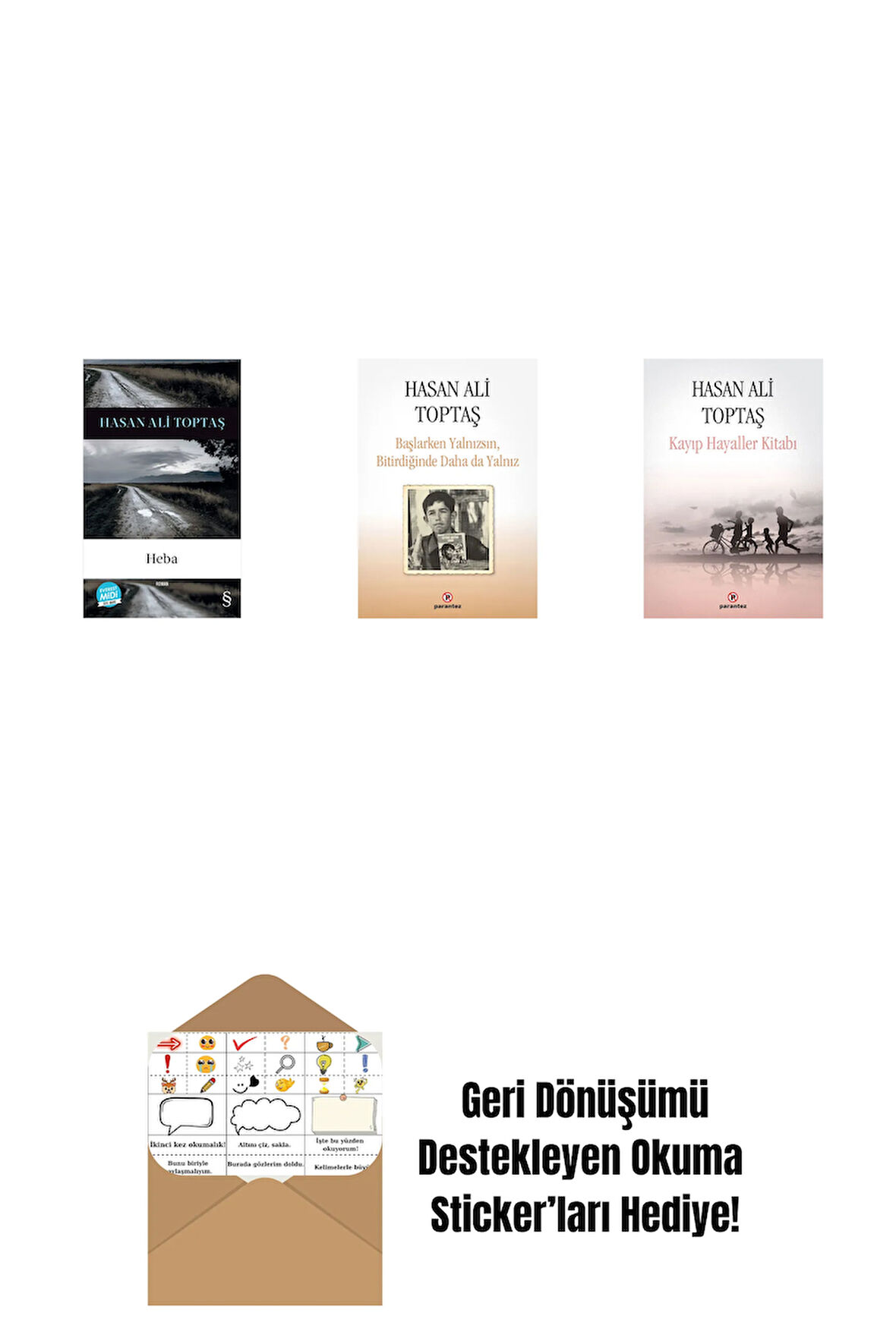 Heba (Midi Boy) + Başlarken Yalnızsın Bitirdiğinde Daha da Yalnız + Kayıp Hayaller Kitabı + Okuma Sticker'ları