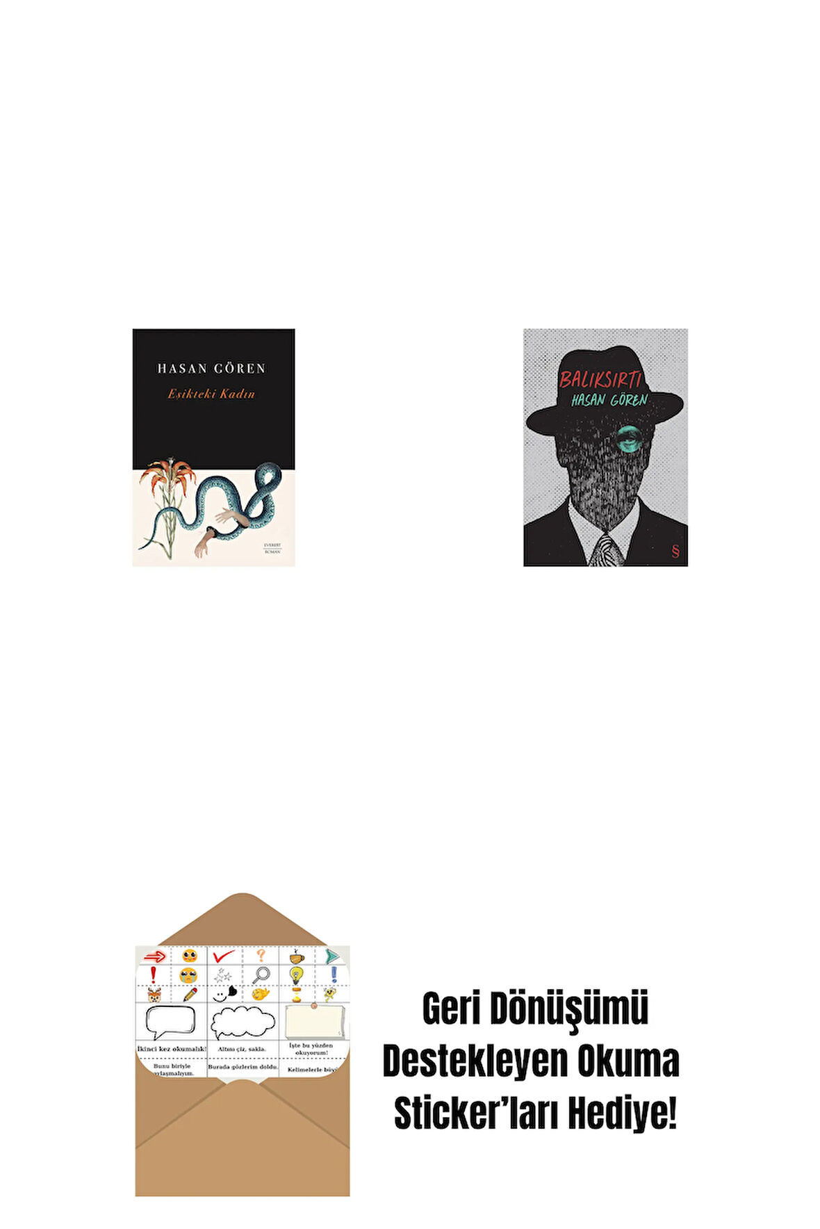 Eşikteki  Kadın + Balıksırtı + Okuma Sticker'ları