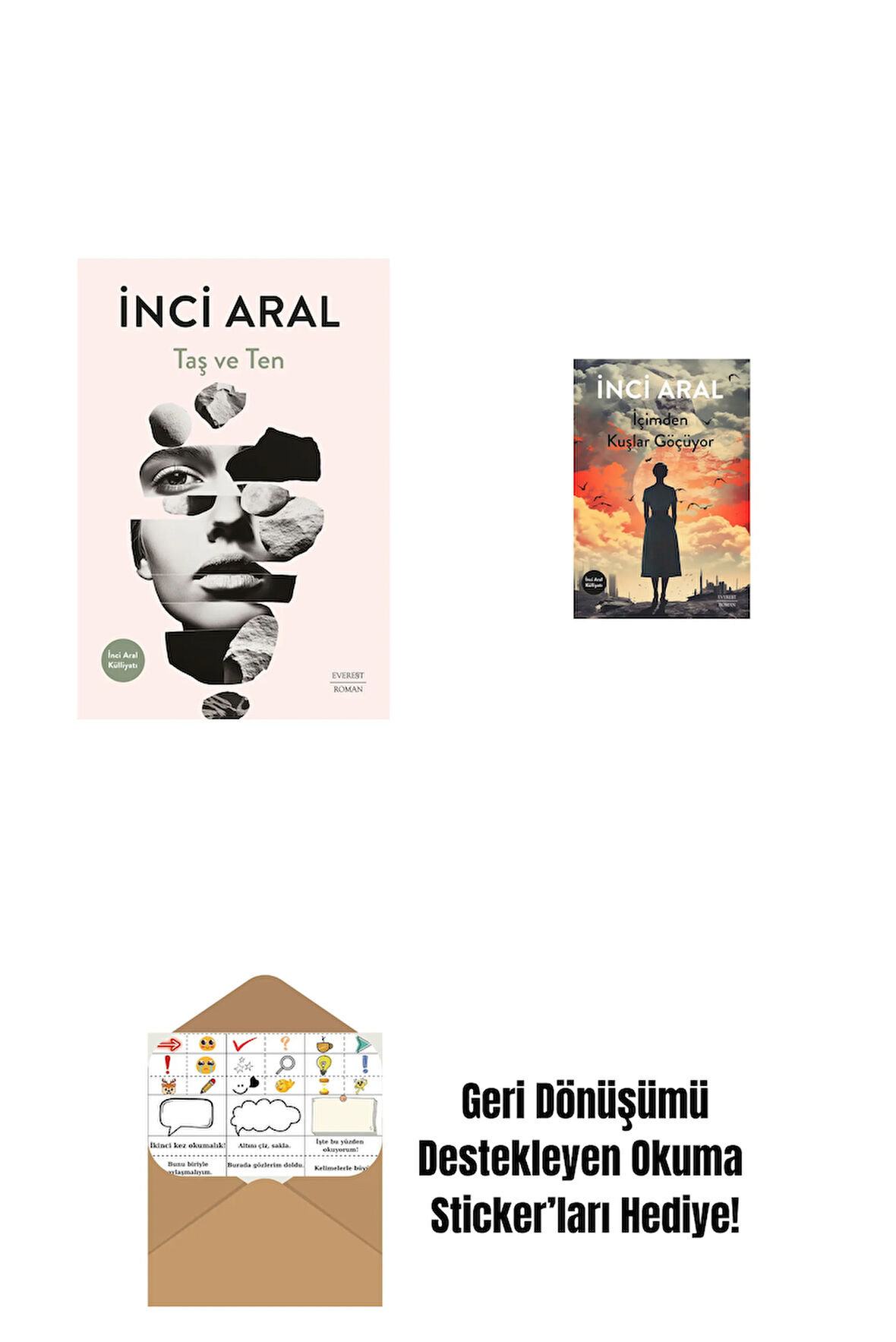 Taş ve Ten + İçimden Kuşlar Göçüyor + Okuma Sticker'ları