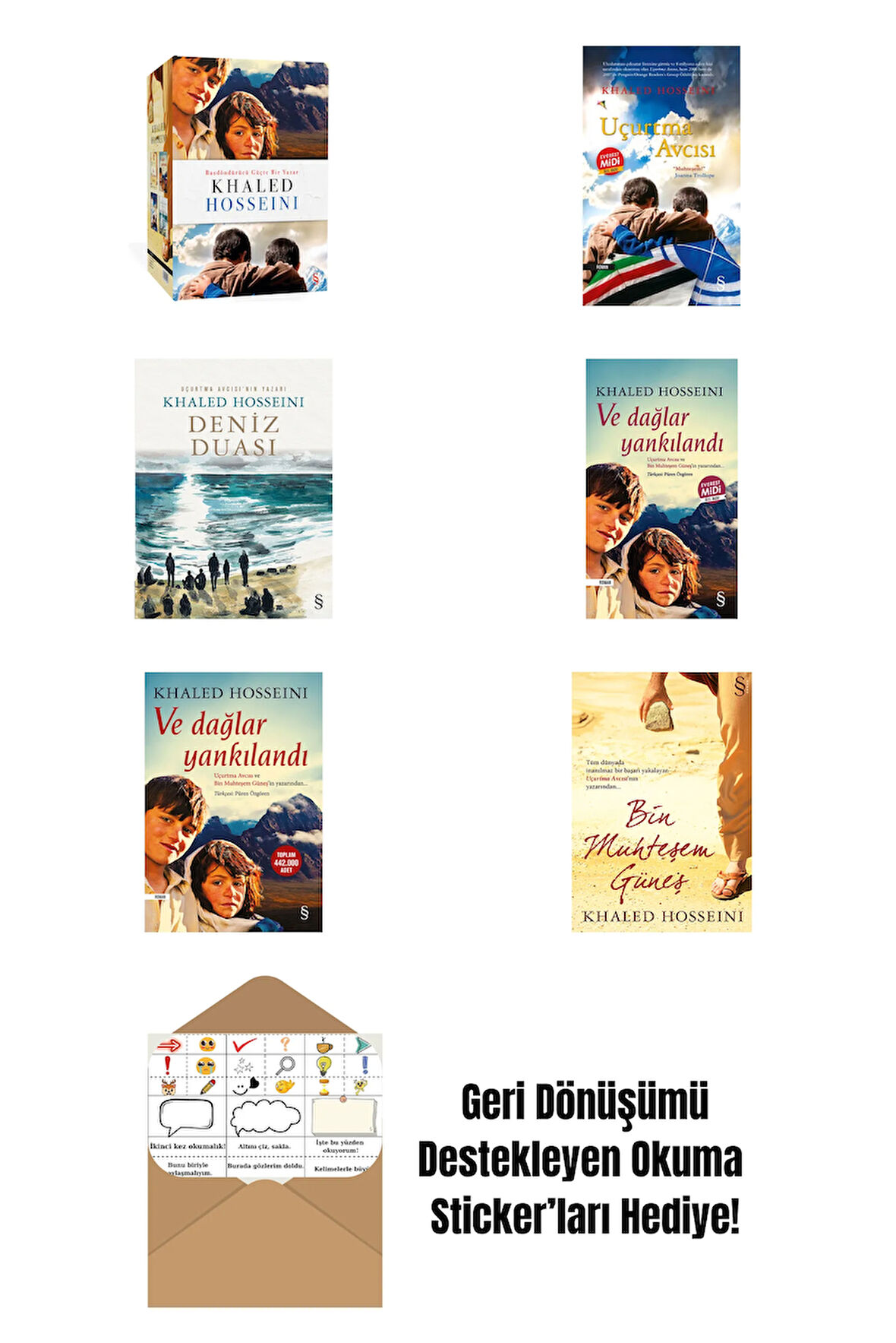 Khaled Hosseini 6 Kitap Set + Okuma Sticker'ları
