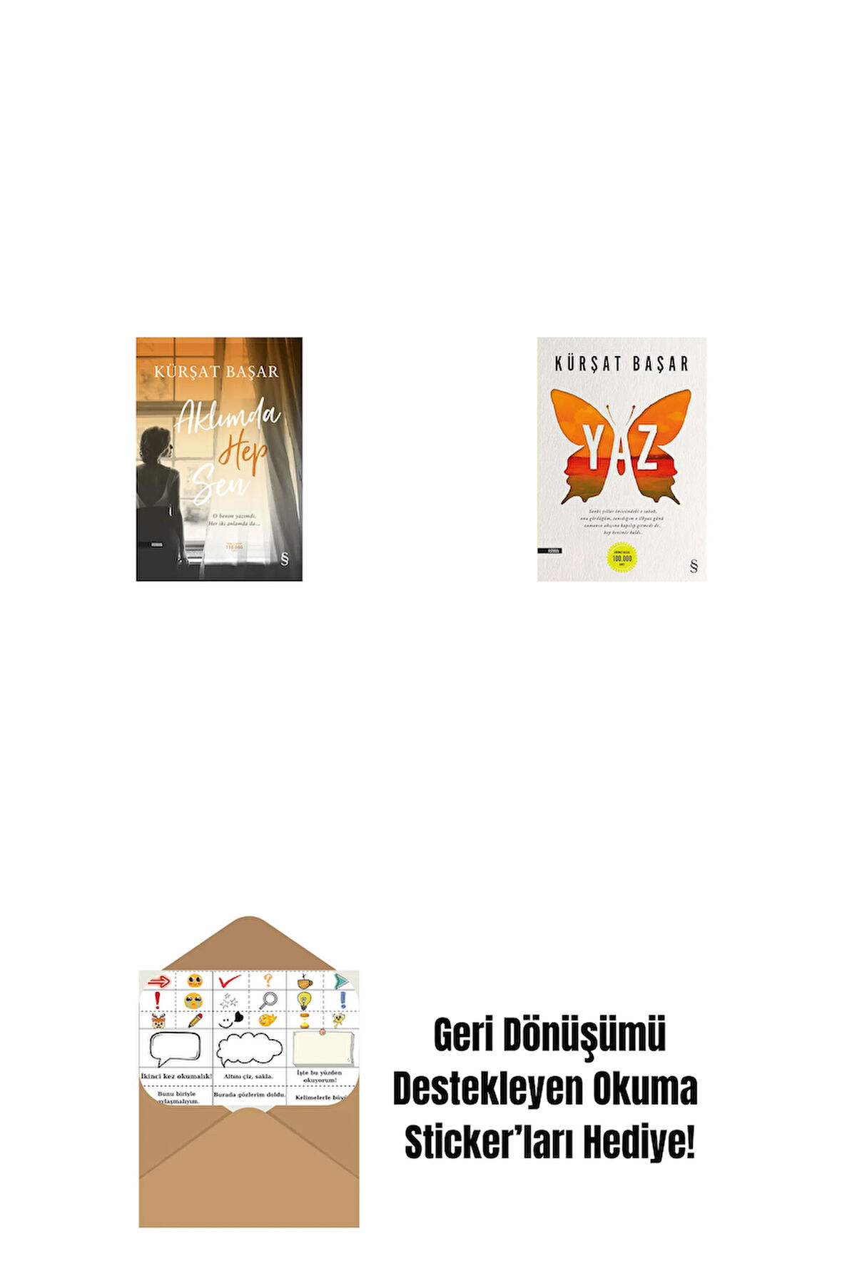 Aklımda  Hep Sen + Yaz + Okuma Sticker'ları