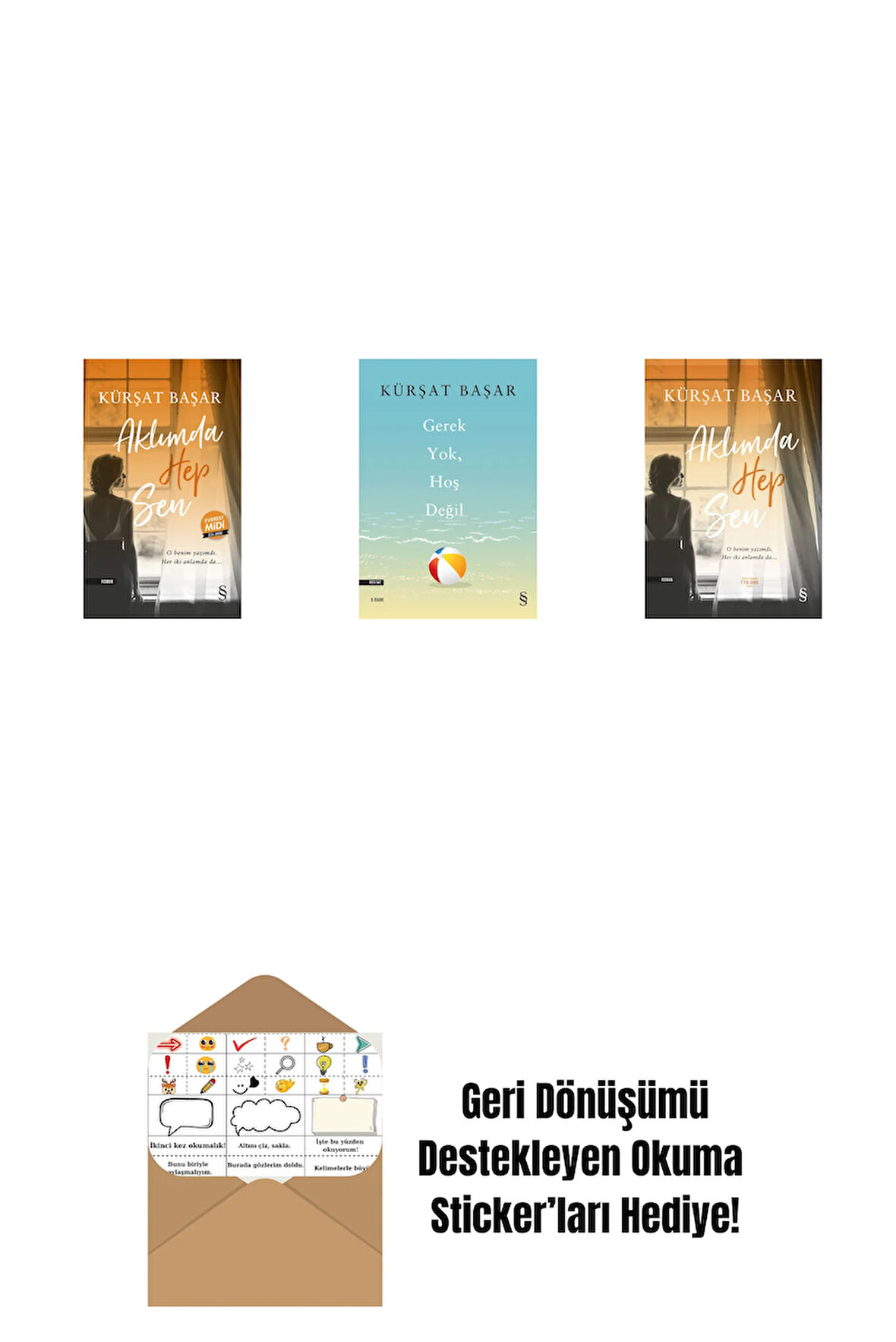 Aklımda Hep Sen (Midi Boy) + Gerek Yok, Hoş Değil + Aklımda  Hep Sen + Okuma Sticker'ları