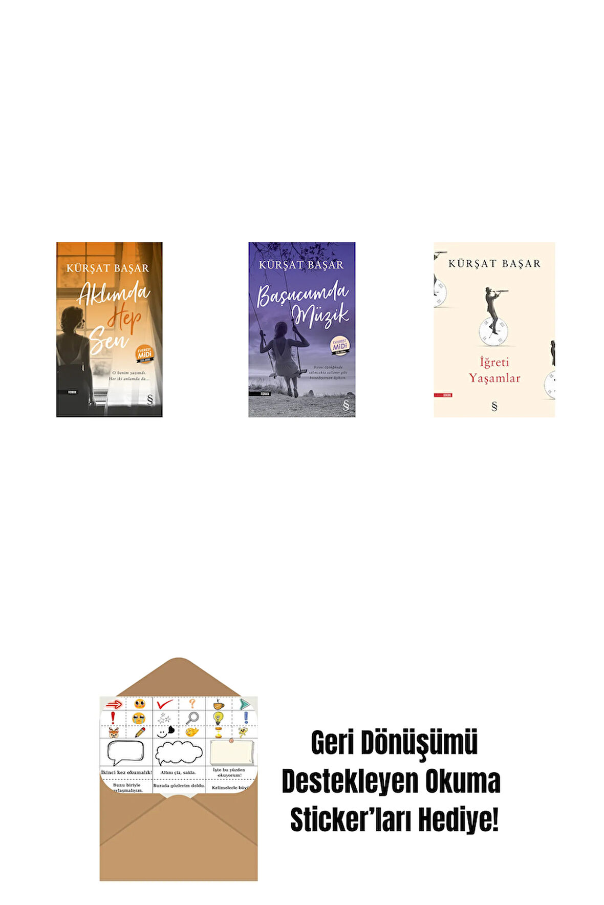 Aklımda Hep Sen (Midi Boy) + Başucumda Müzik (Midi Boy) + İğreti Yaşamlar + Okuma Sticker'ları