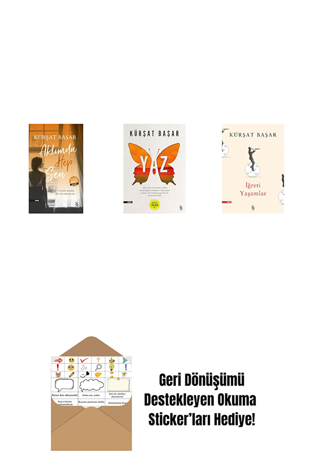 Aklımda Hep Sen (Midi Boy) + Yaz + İğreti Yaşamlar + Okuma Sticker'ları