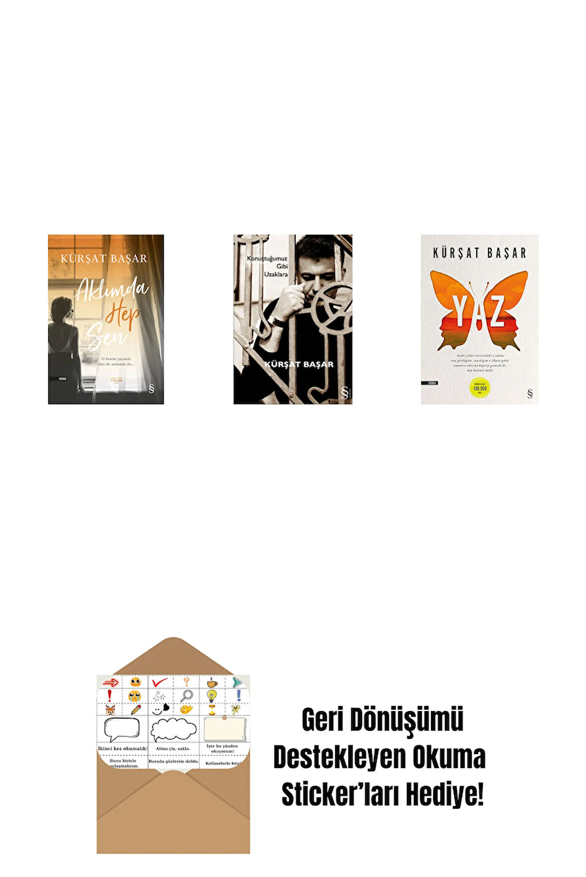 Aklımda  Hep Sen + Konuştuğumuz Gibi Uzaklara + Yaz + Okuma Sticker'ları