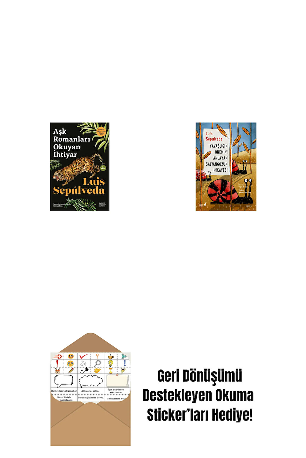 Aşk Romanları  Okuyan İhtiyar + Yavaşlığın Önemini Anlayan Salyangozun Hikayesi + Okuma Sticker'ları