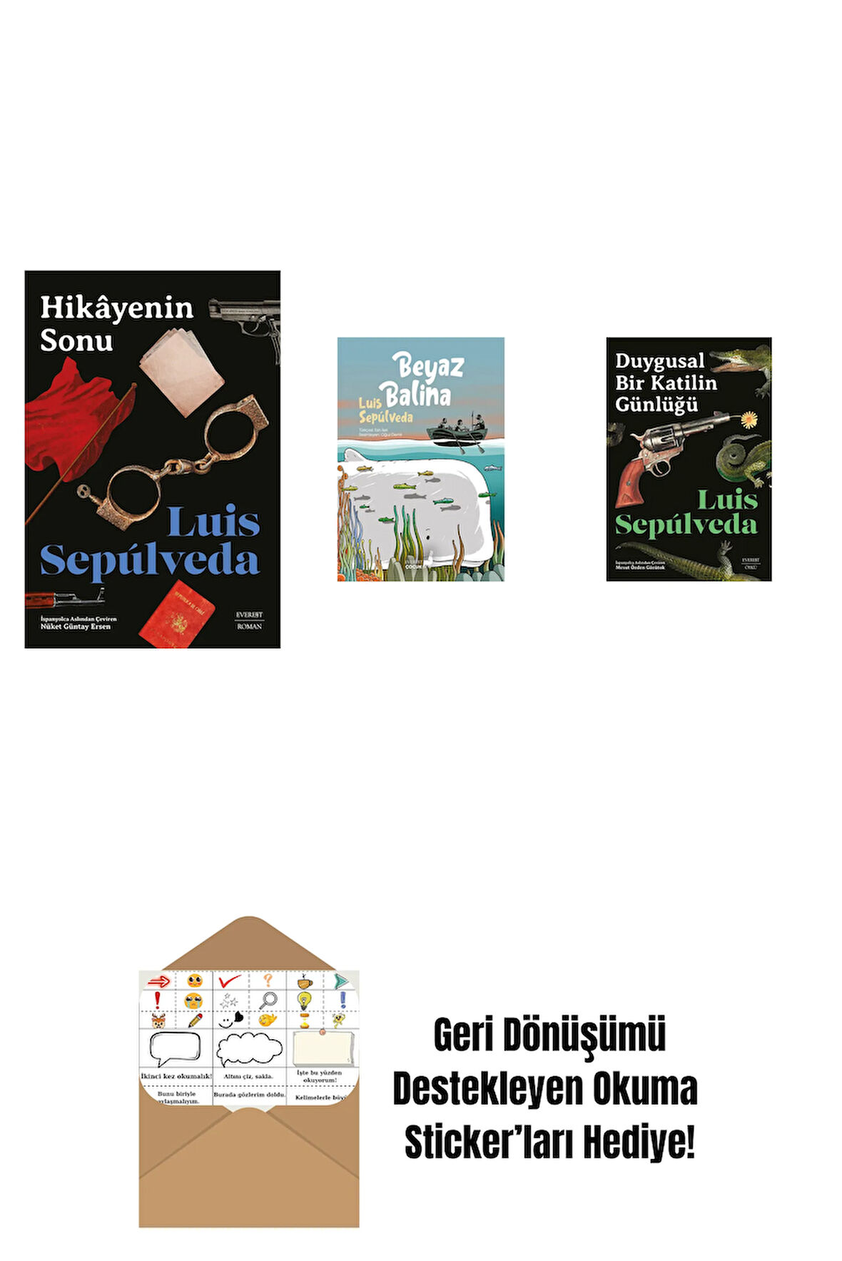 Hikâyenin Sonu + Beyaz Balina + Duygusal Bir Katilin Günlüğü + Okuma Sticker'ları