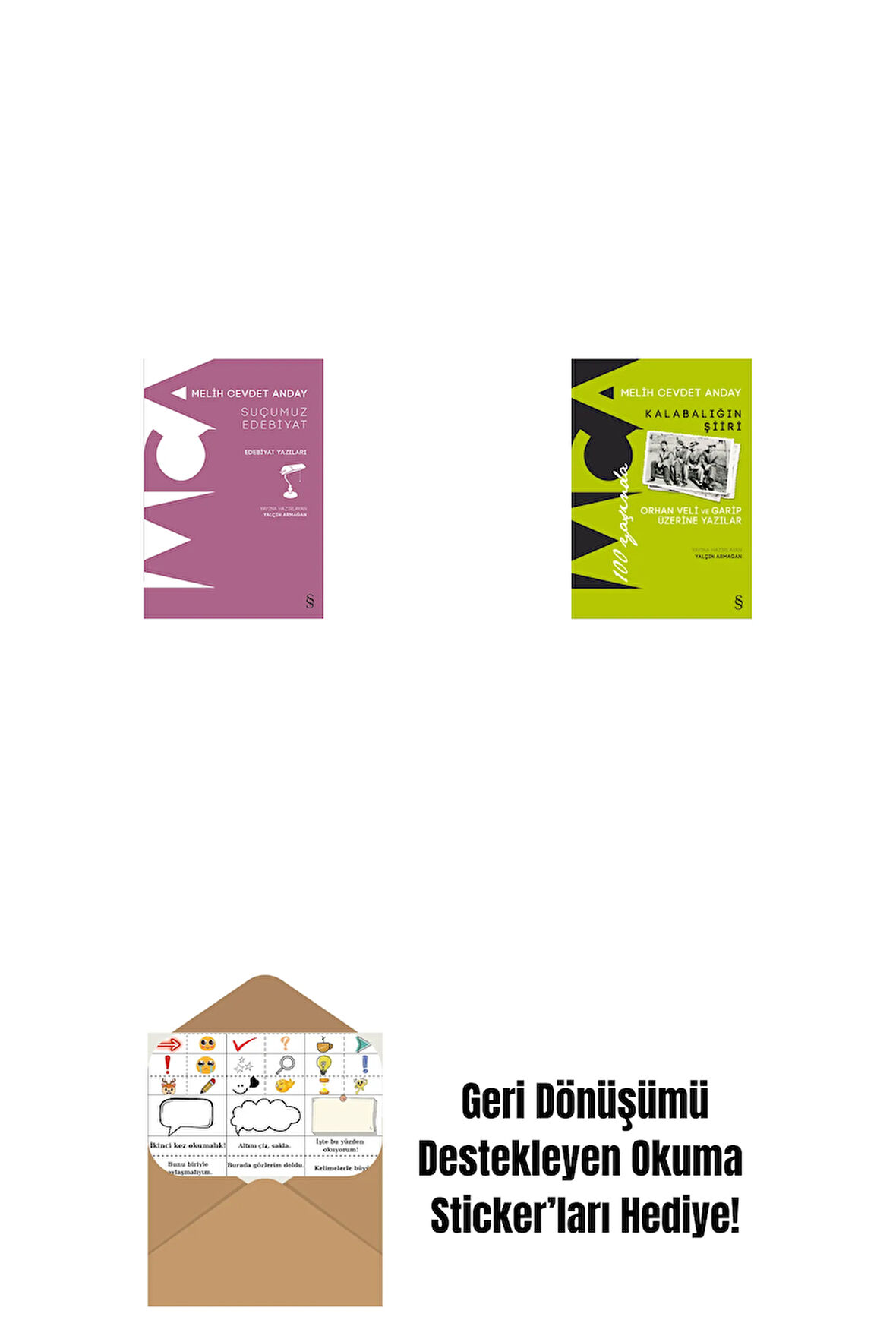 Suçumuz Edebiyat + Kalabalığın Şiiri + Okuma Sticker'ları