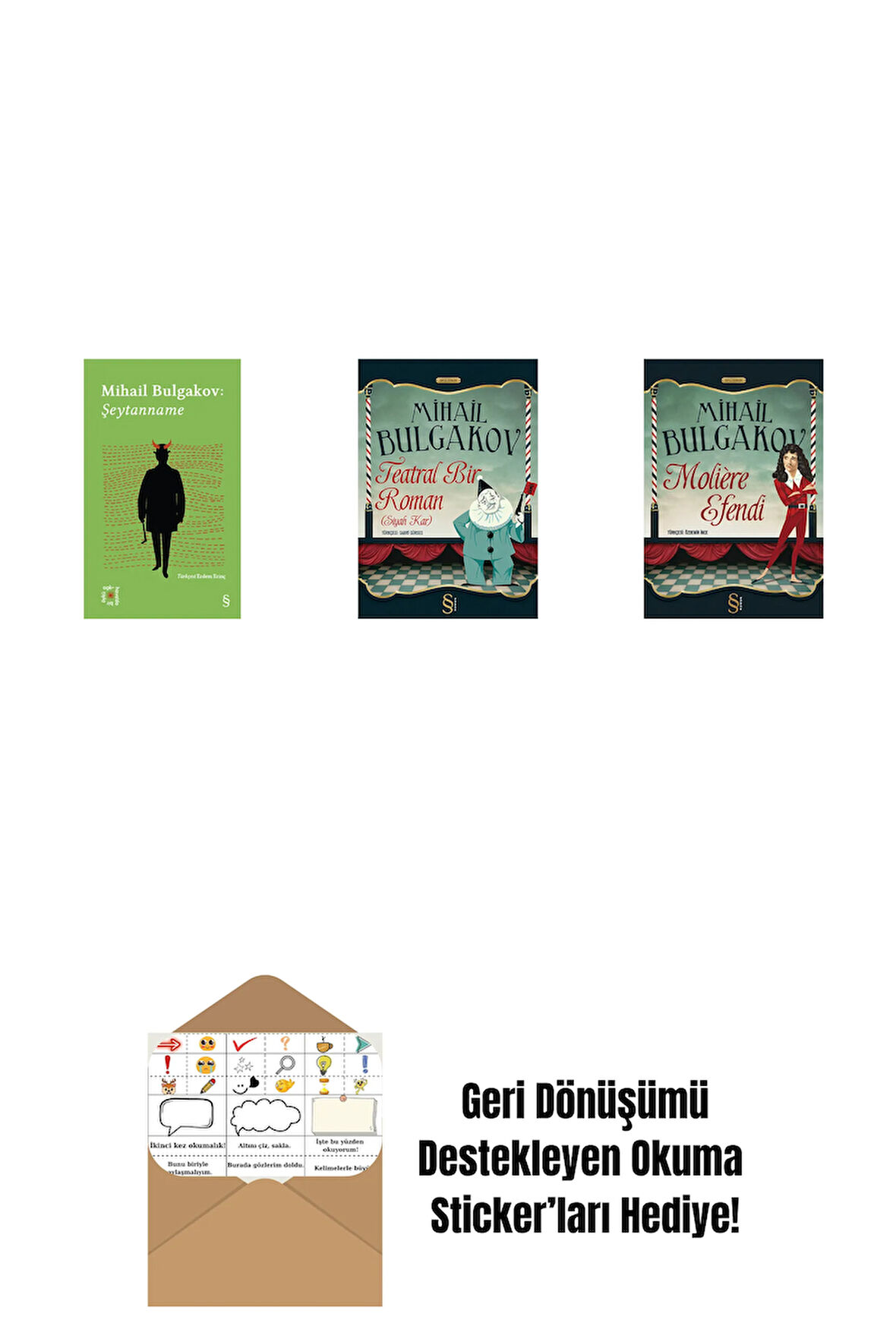 Everest Açıkhava 12 - Şeytanname + Teatral Bir Roman + Moliere Efendi + Okuma Sticker'ları