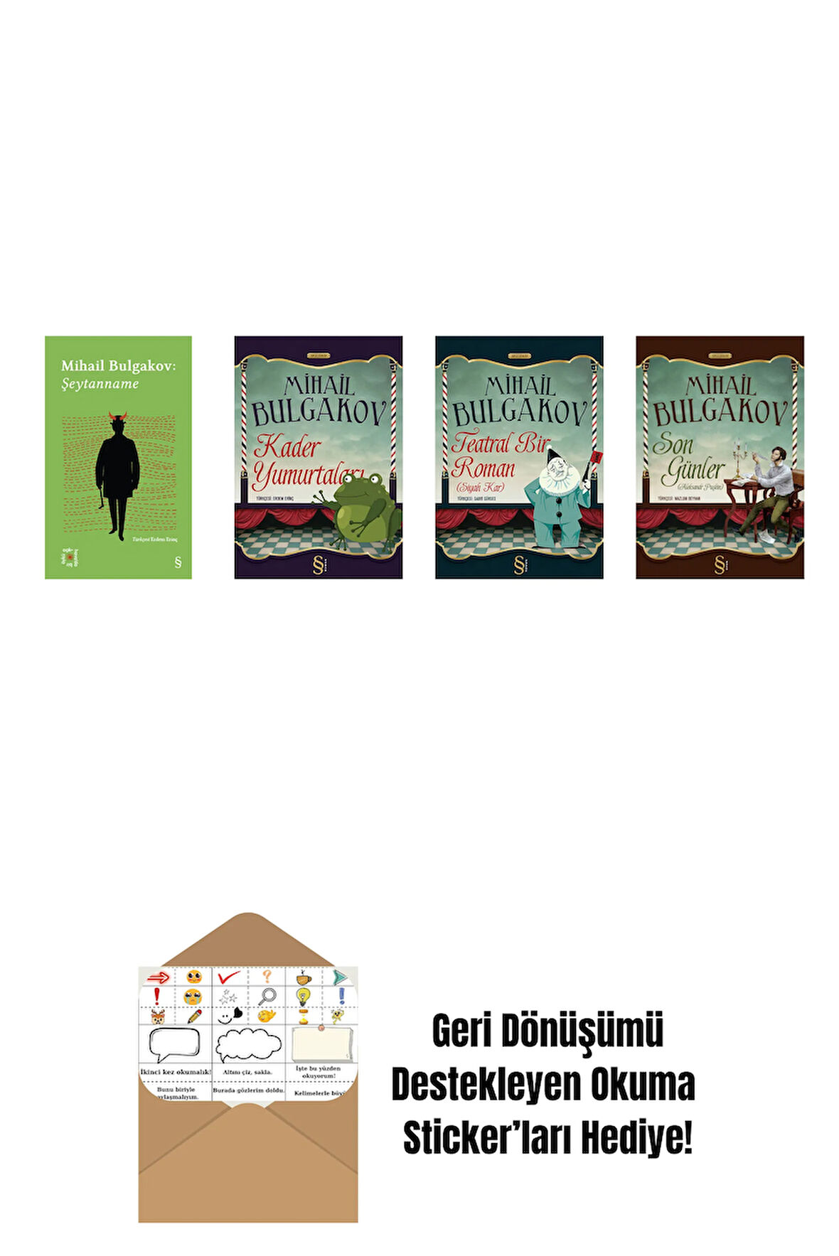 Mihail Bulgakov 4 Kitap Set + Okuma Sticker'ları