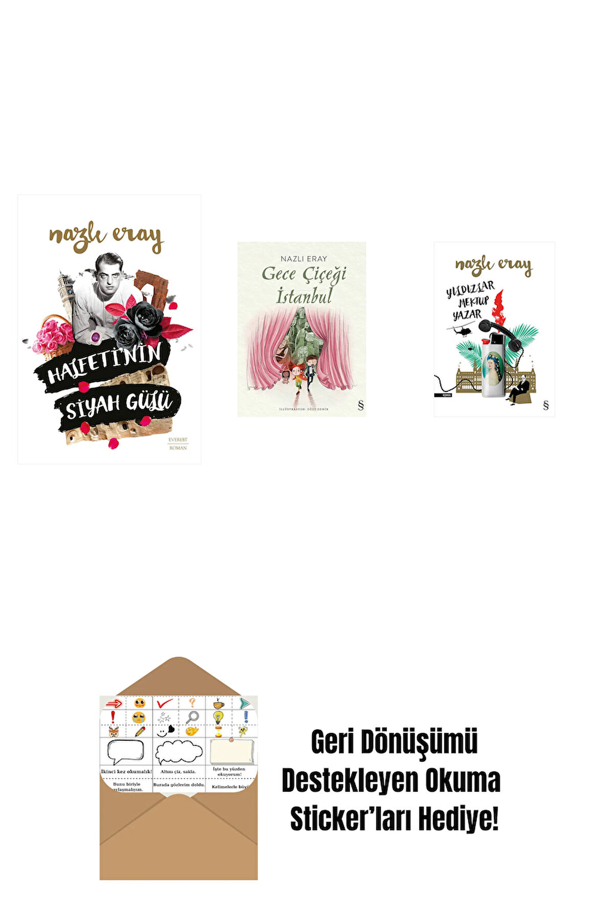 Halfeti’nin Siyah Gülü + Gece Çiçeği İstanbul + Yıldızlar Mektup Yazar + Okuma Sticker'ları