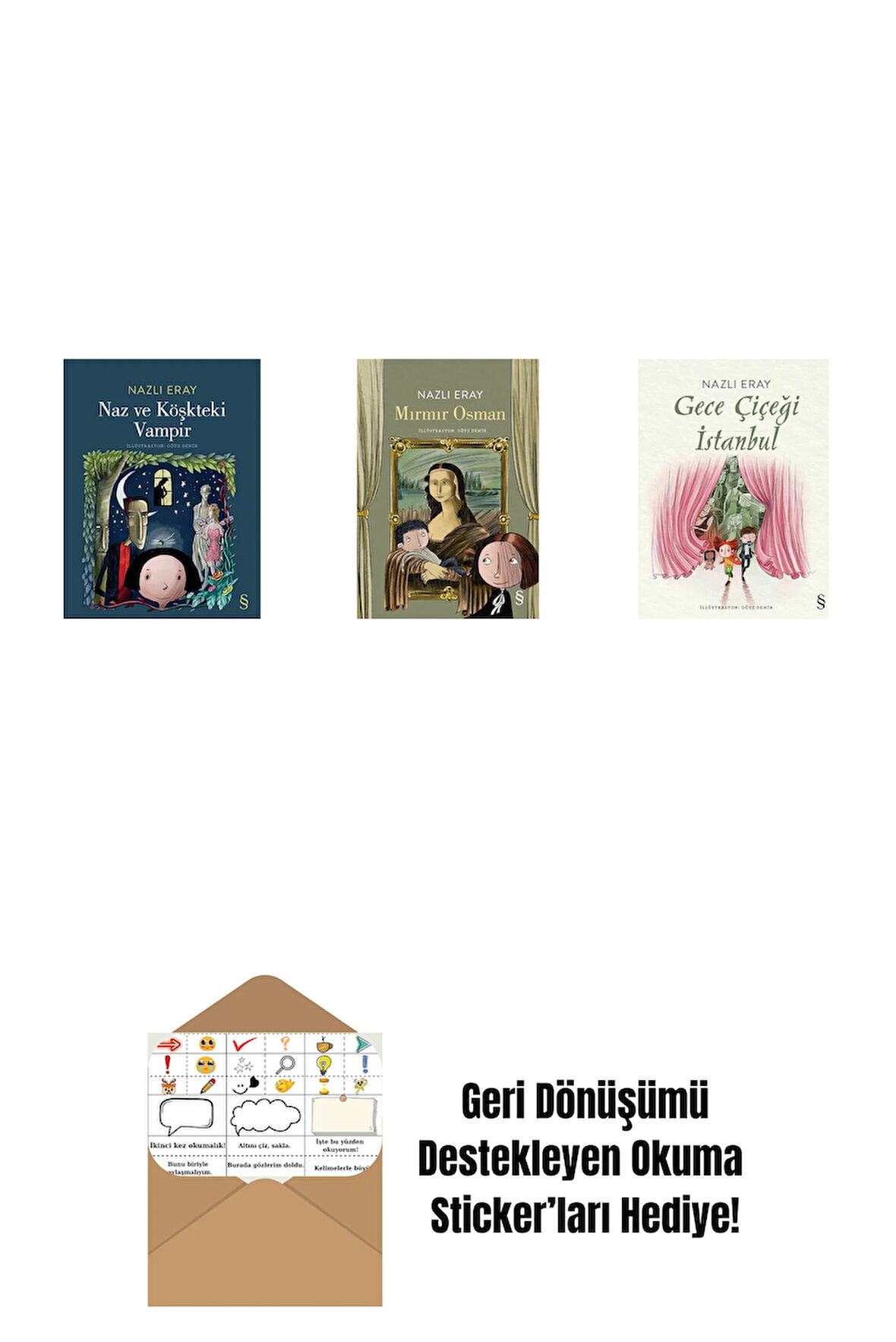 Naz ve Köşkteki Vampir + Mırmır Osman + Gece Çiçeği İstanbul + Okuma Sticker'ları