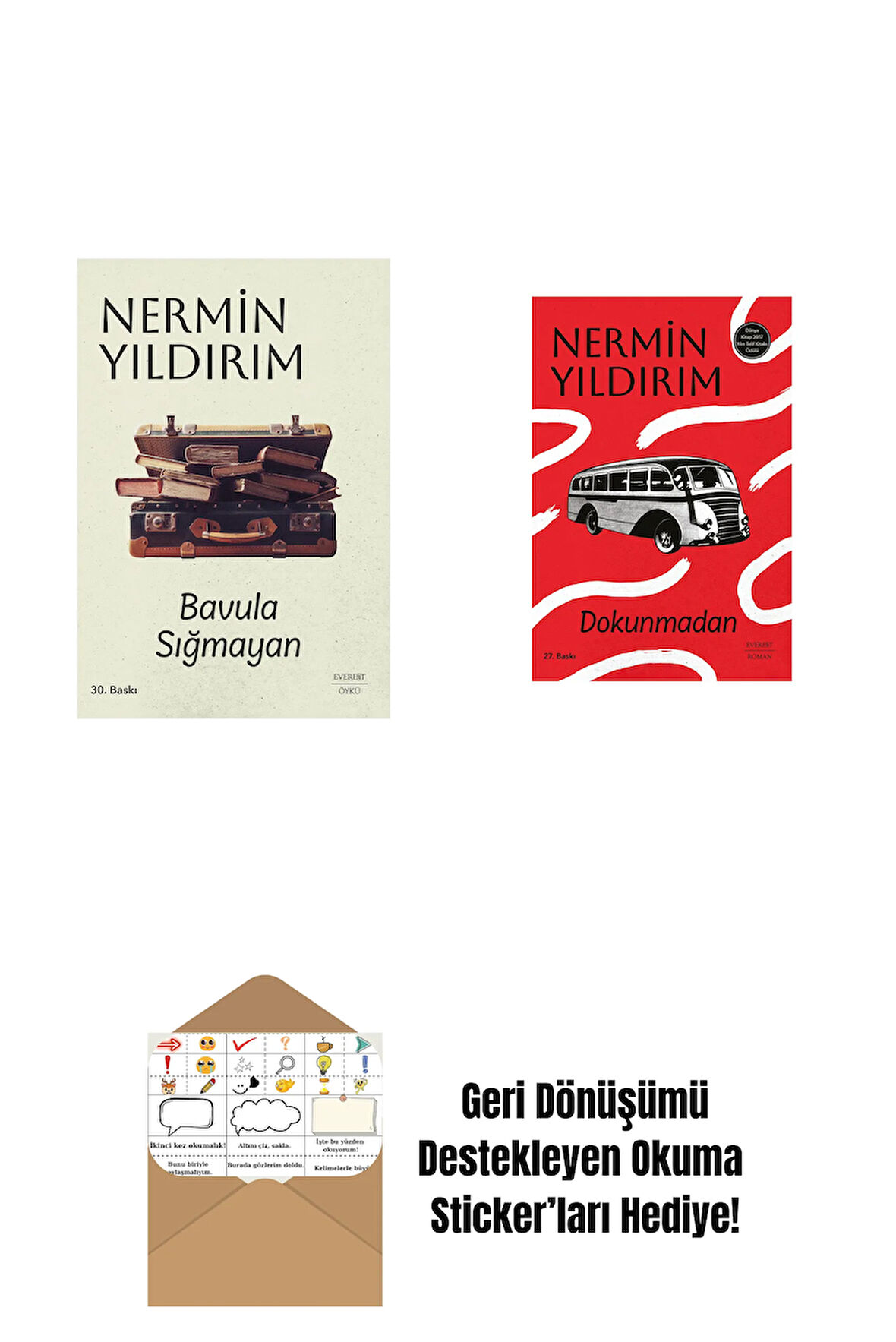 Bavula Sığmayan + Dokunmadan + Okuma Sticker'ları