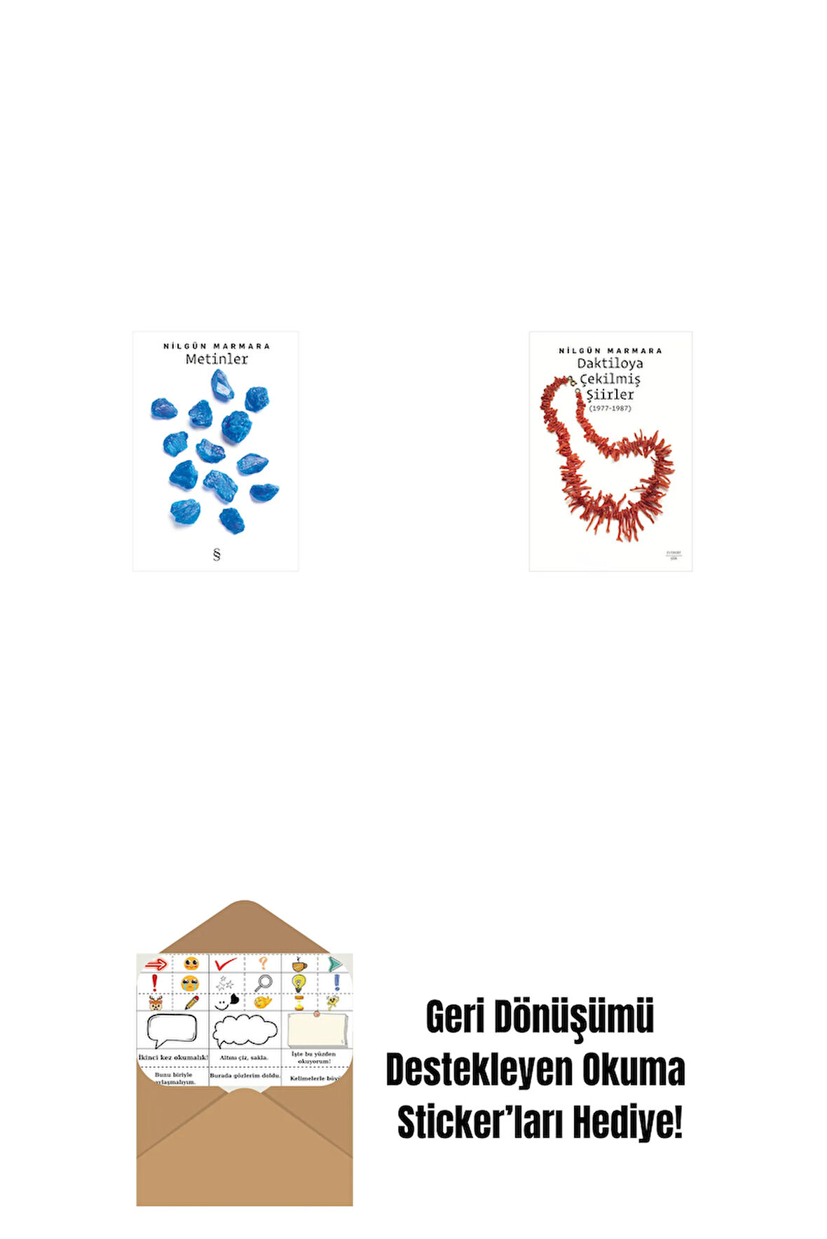 Metinler + Daktiloya Çekilmiş Şiirler + Okuma Sticker'ları