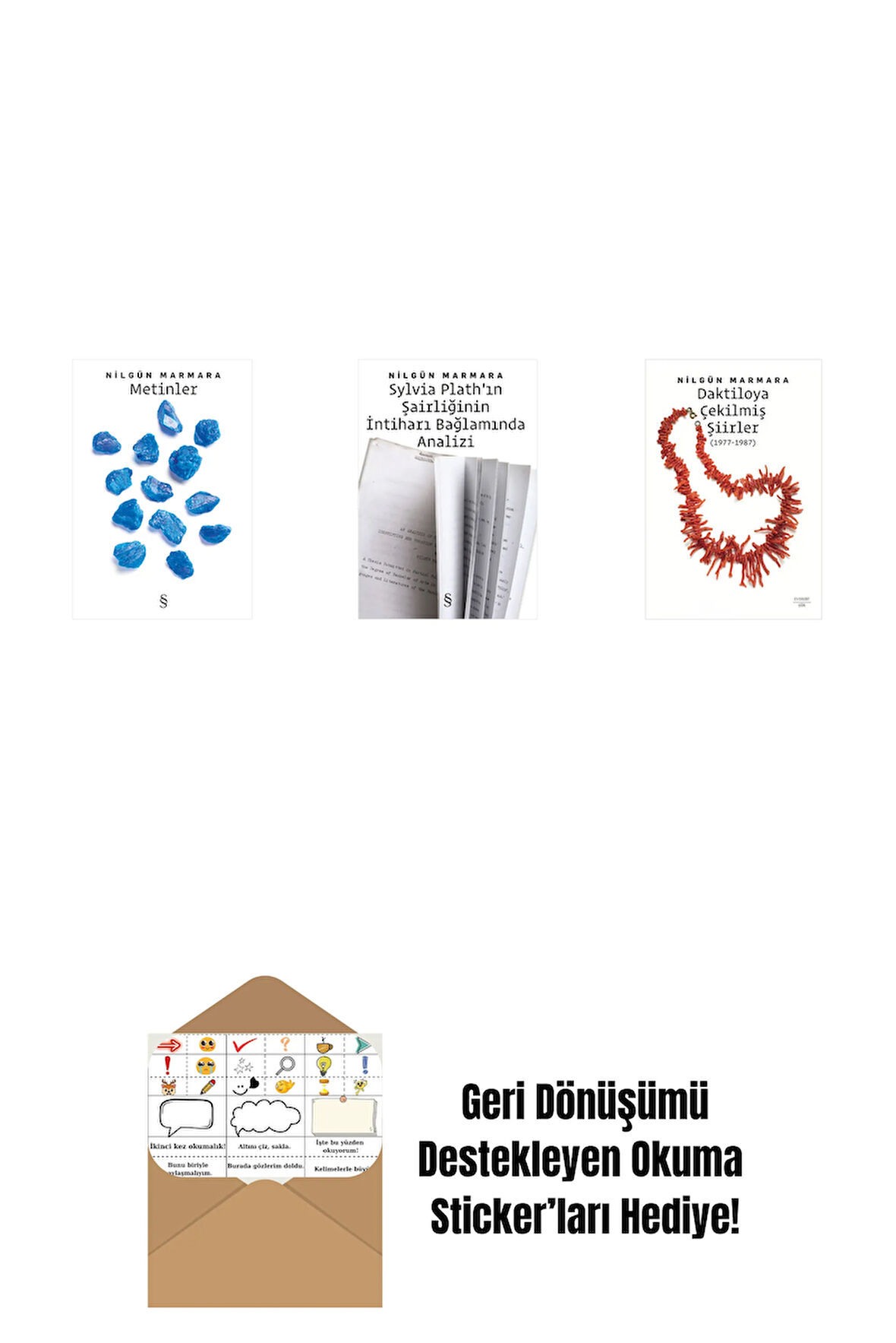 Metinler + Sylvia Plath'ın Şairliğinin İntihar Bağlamında Analizi + Daktiloya Çekilmiş Şiirler + Okuma Sticker'ları