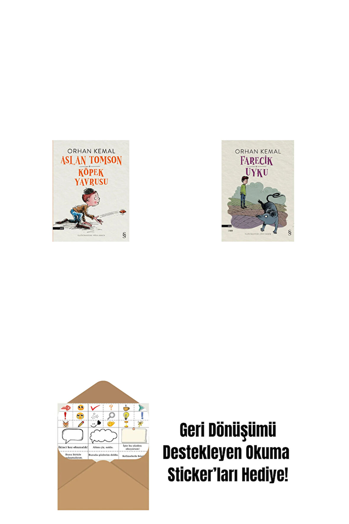 Aslan Tomson - Köpek Yavrusu + Farecik Uyku + Okuma Sticker'ları