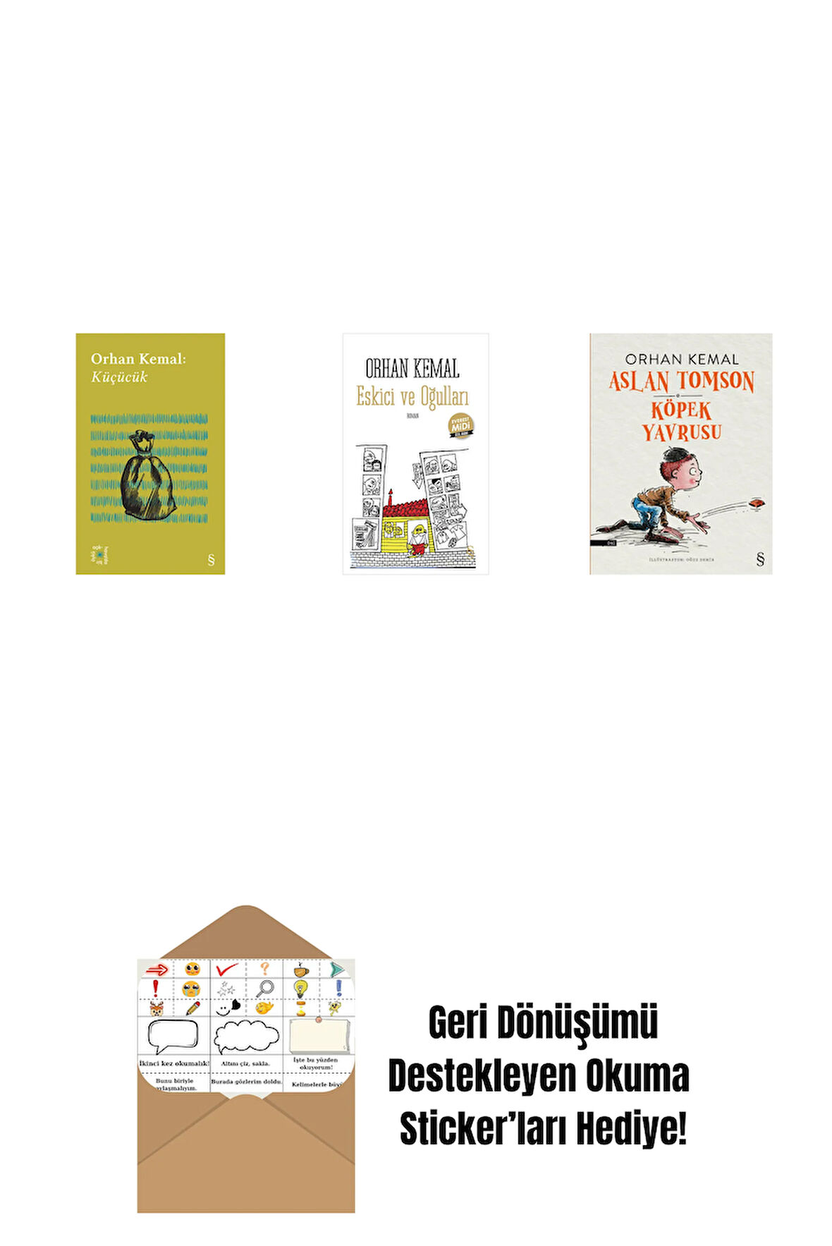 Everest Açıkhava 13 - Küçücük + Eskici ve Oğulları (Midi Boy) + Aslan Tomson - Köpek Yavrusu + Okuma Sticker'ları