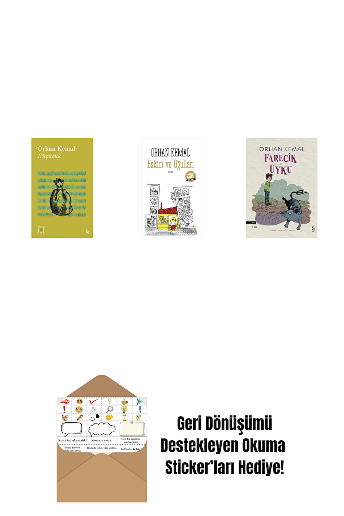 Everest Açıkhava 13 - Küçücük + Eskici ve Oğulları (Midi Boy) + Farecik Uyku + Okuma Sticker'ları