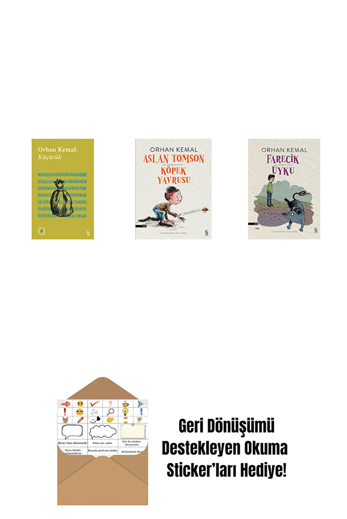 Everest Açıkhava 13 - Küçücük + Aslan Tomson - Köpek Yavrusu + Farecik Uyku + Okuma Sticker'ları