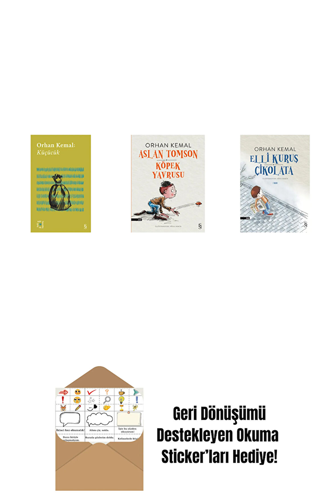 Everest Açıkhava 13 - Küçücük + Aslan Tomson - Köpek Yavrusu + Elli Kuruş Çikolata + Okuma Sticker'ları