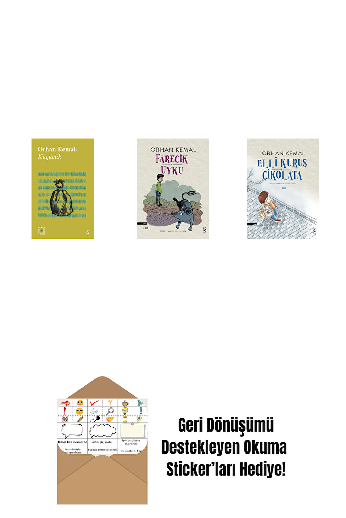 Everest Açıkhava 13 - Küçücük + Farecik Uyku + Elli Kuruş Çikolata + Okuma Sticker'ları