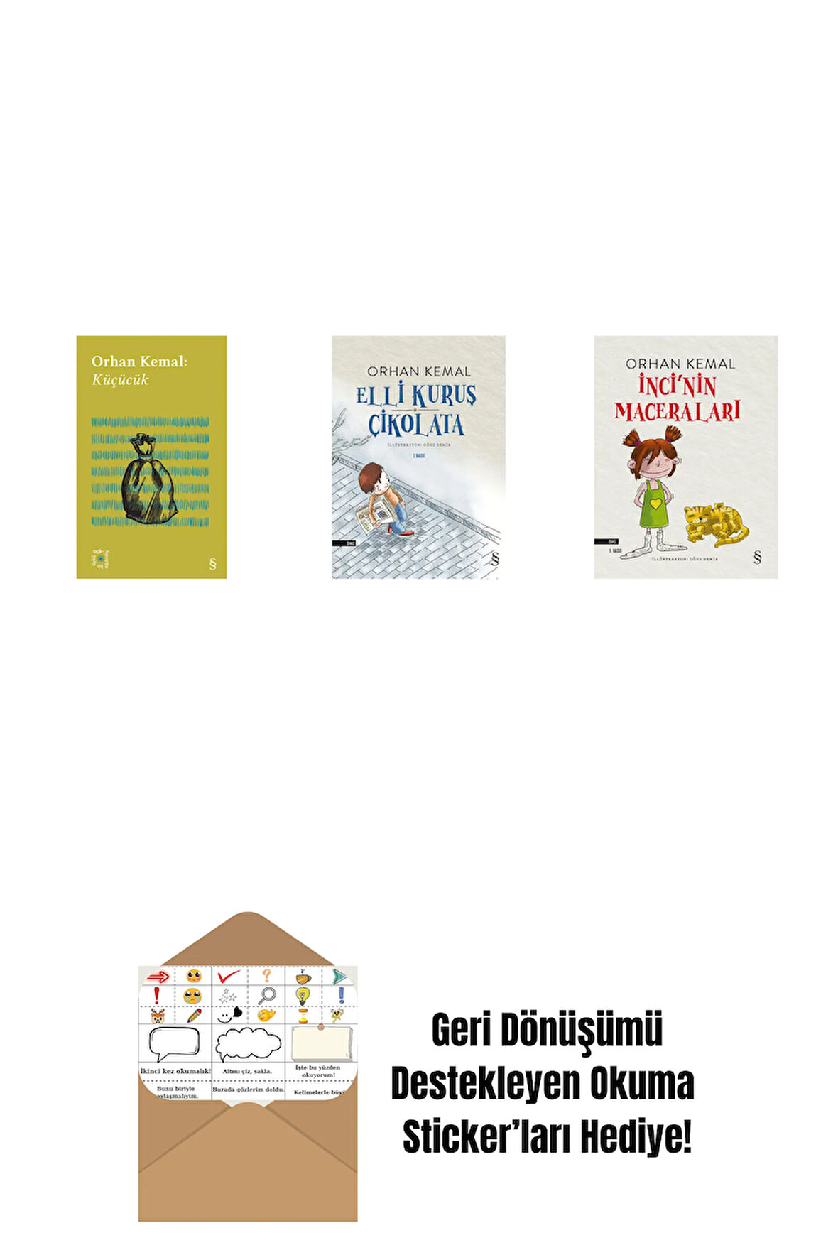 Everest Açıkhava 13 - Küçücük + Elli Kuruş Çikolata + İnci'nin Maceraları + Okuma Sticker'ları