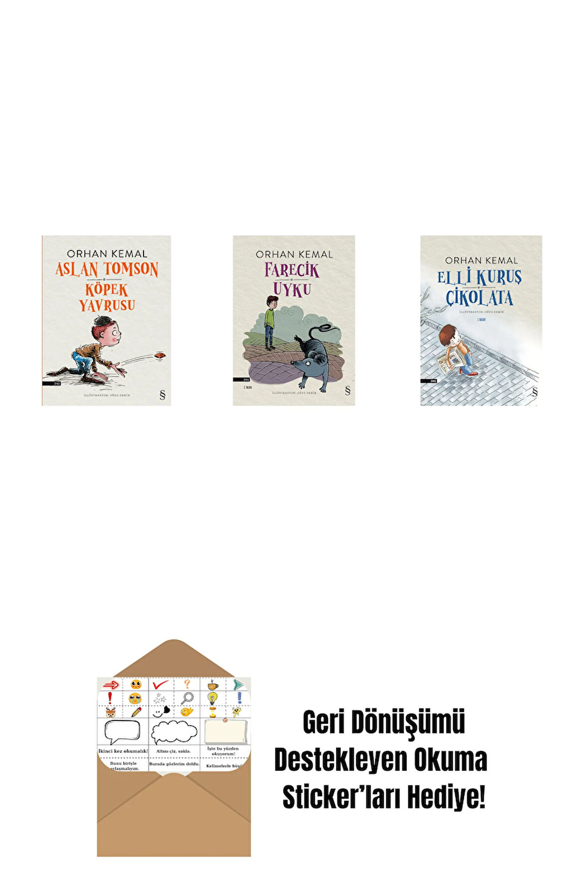 Aslan Tomson - Köpek Yavrusu + Farecik Uyku + Elli Kuruş Çikolata + Okuma Sticker'ları