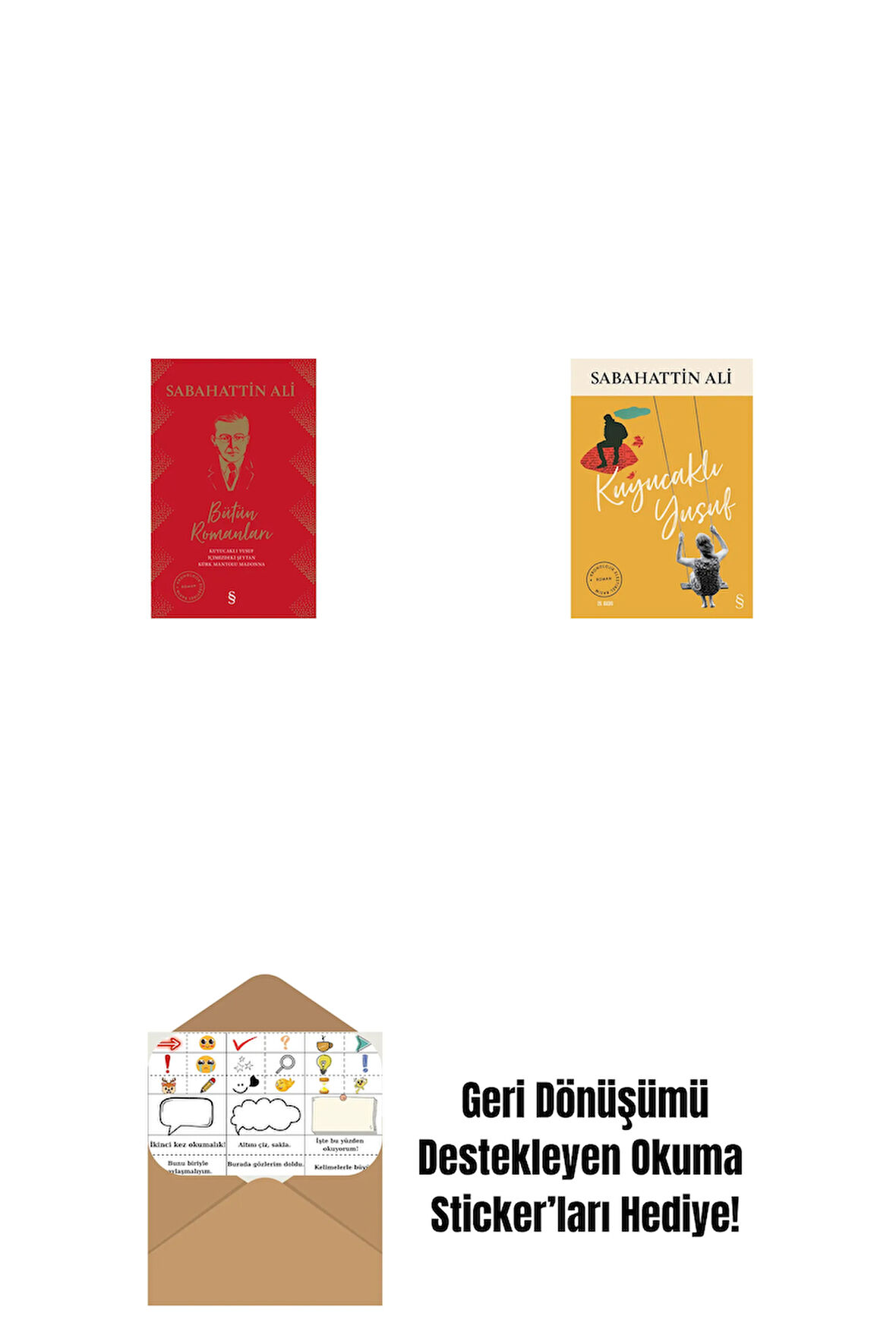 Sabahattin Ali Bütün Romanları (Ciltli) + Kuyucaklı Yusuf + Okuma Sticker'ları