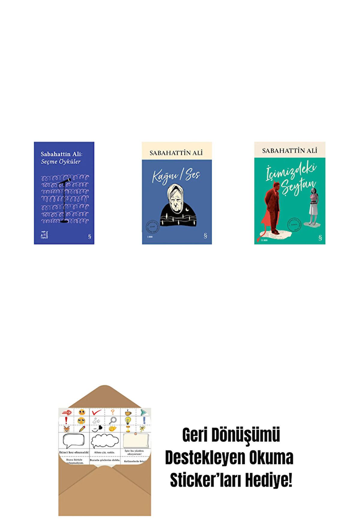 Everest Açıkhava 1 - Sabahattin Ali Seçme Öyküler + Kağnı / Ses + İçimizdeki Şeytan + Okuma Sticker'ları