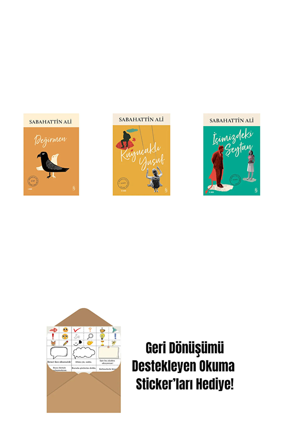 Değirmen + Kuyucaklı Yusuf + İçimizdeki Şeytan + Okuma Sticker'ları