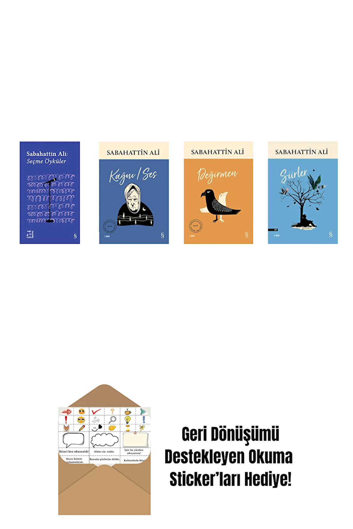 Sabahattin Ali 4 Kitap Set + Okuma Sticker'ları