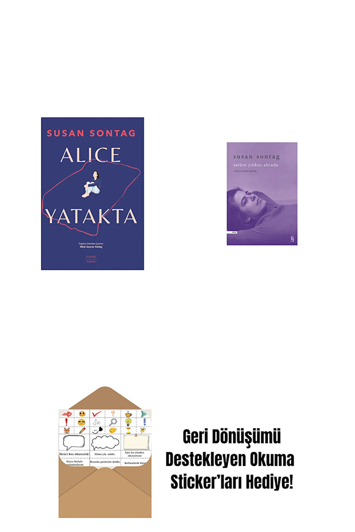 Alice Yatakta + Satürn Yıldızı Altında + Okuma Sticker'ları