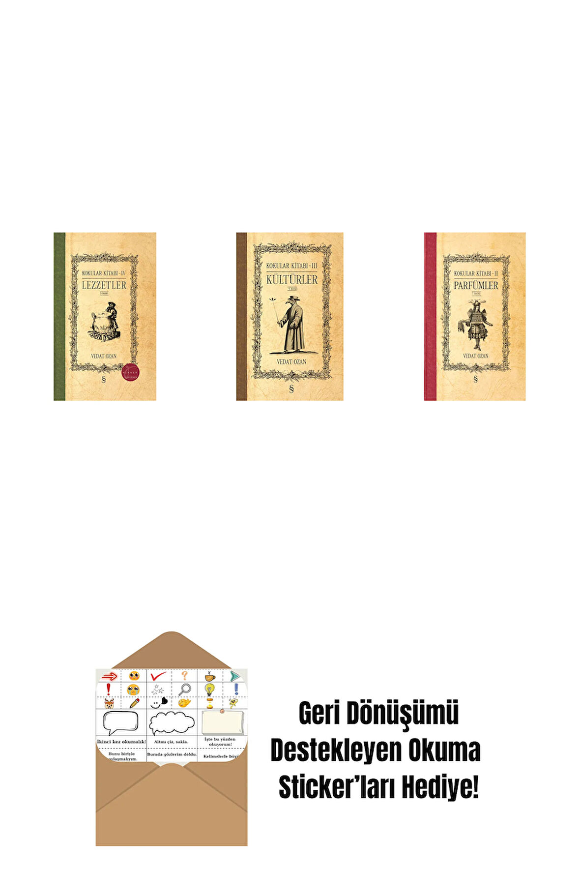 Kokular Kitabı - IV (Ciltli) + Kokular Kitabı - III (Ciltli) + Kokular Kitabı -  II (Ciltli) + Okuma Sticker'ları