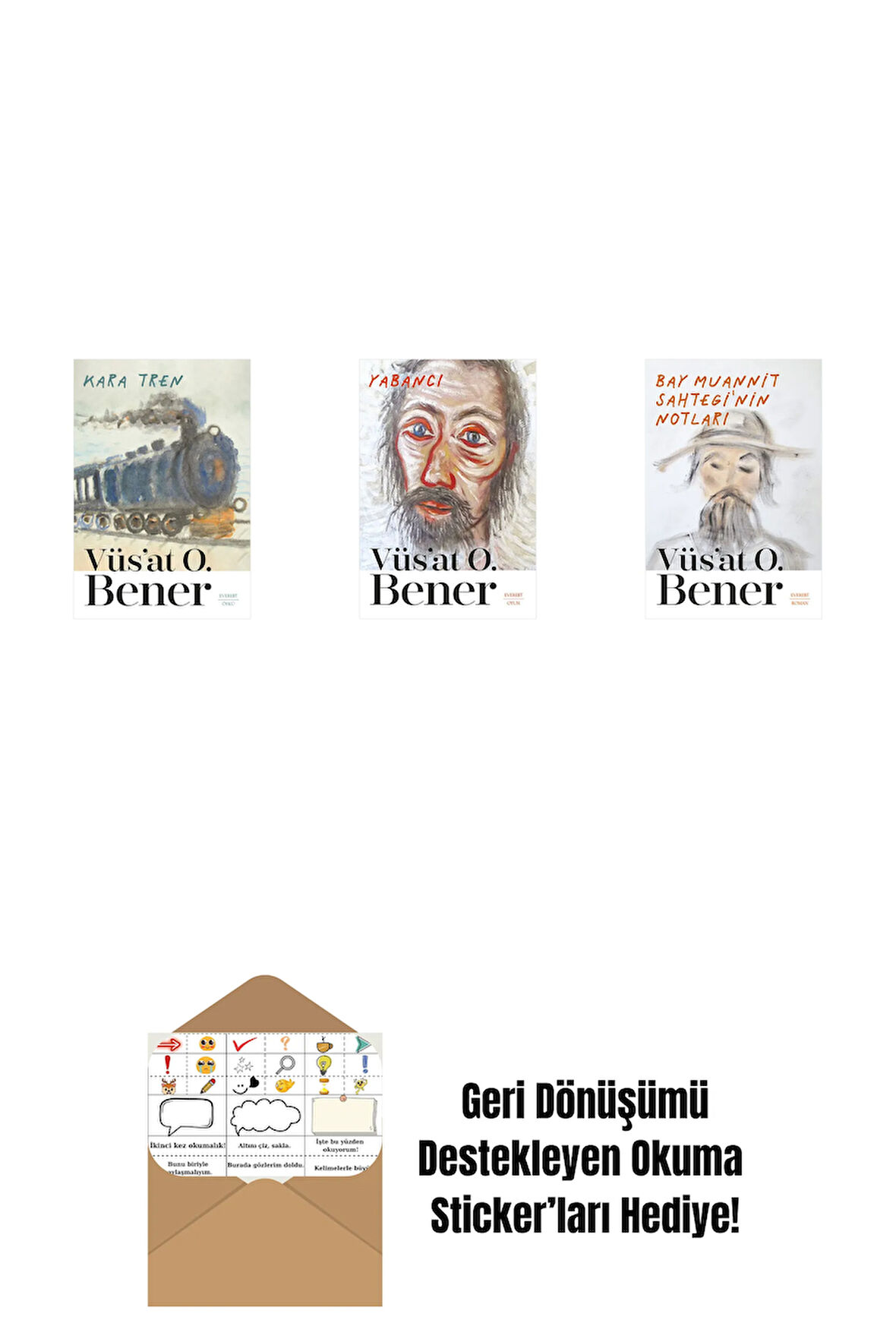 Kara Tren + Yabancı + Bay Muannit Sahtegi'nin Notları + Okuma Sticker'ları
