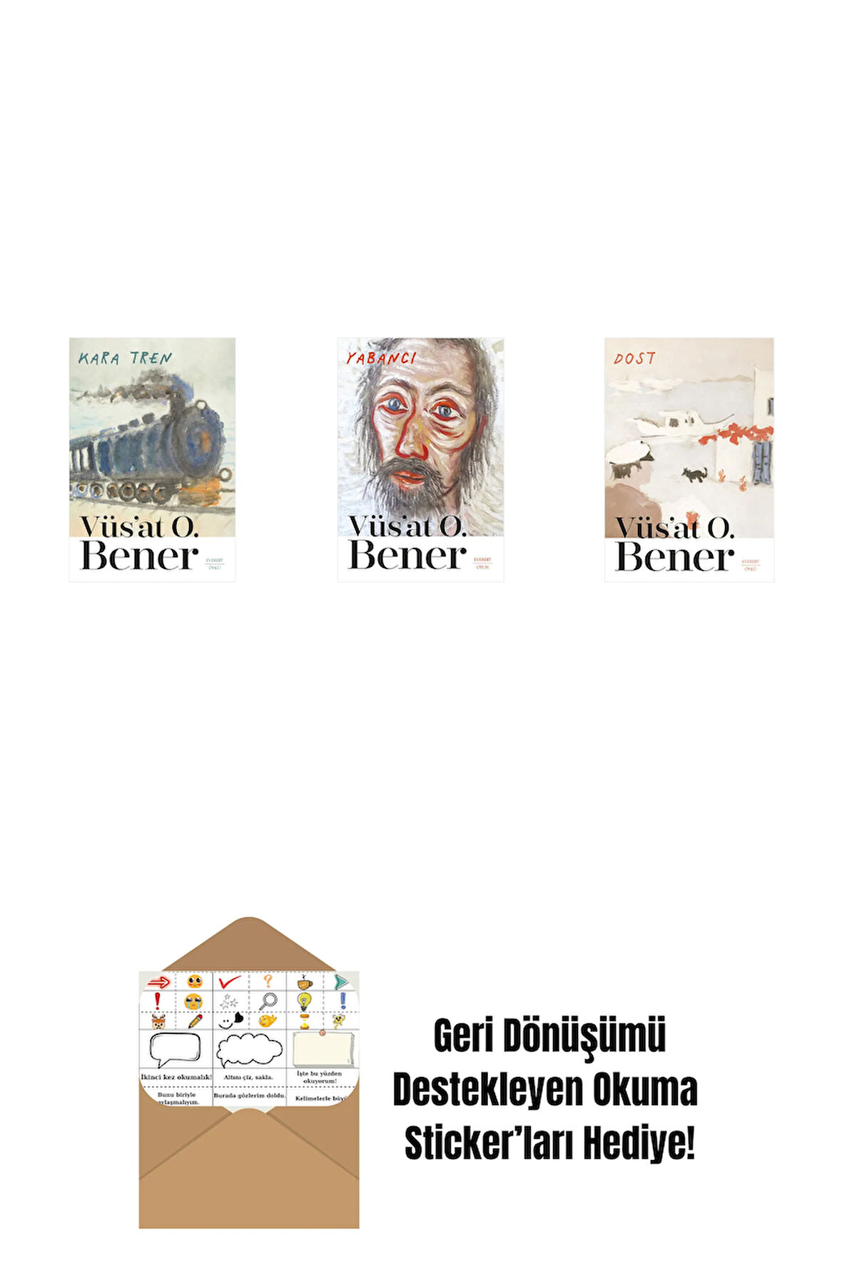 Kara Tren + Yabancı + Dost + Okuma Sticker'ları