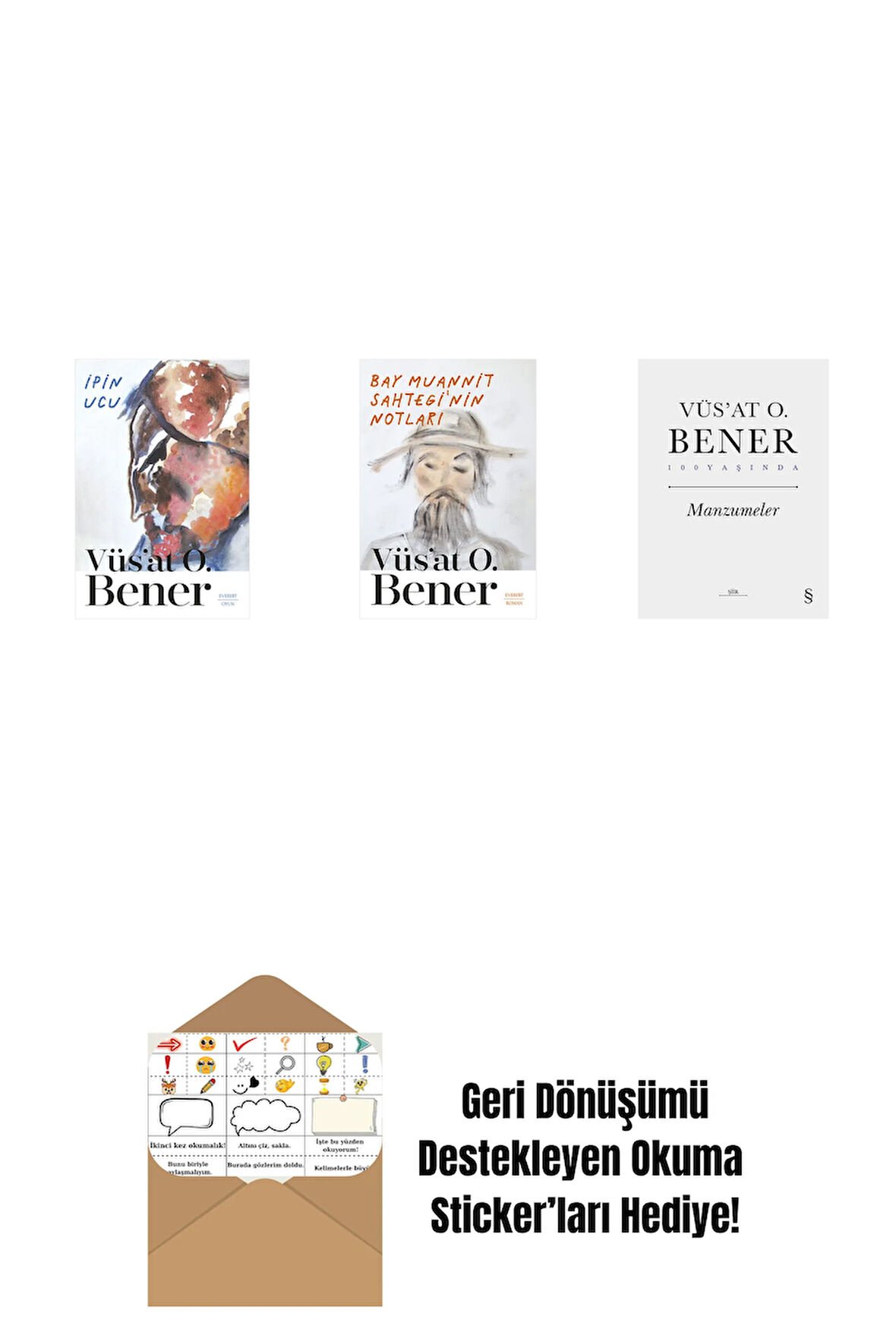 İpin Ucu + Bay Muannit Sahtegi'nin Notları + Manzumeler (Ciltli) + Okuma Sticker'ları