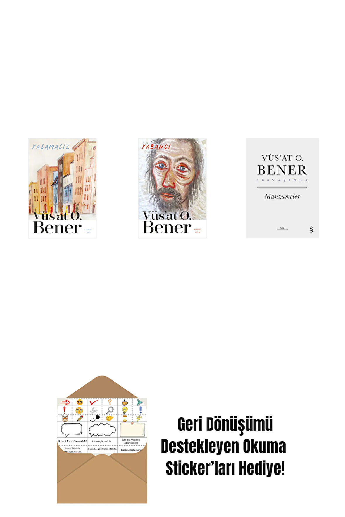 Yaşamasız + Yabancı + Manzumeler (Ciltli) + Okuma Sticker'ları