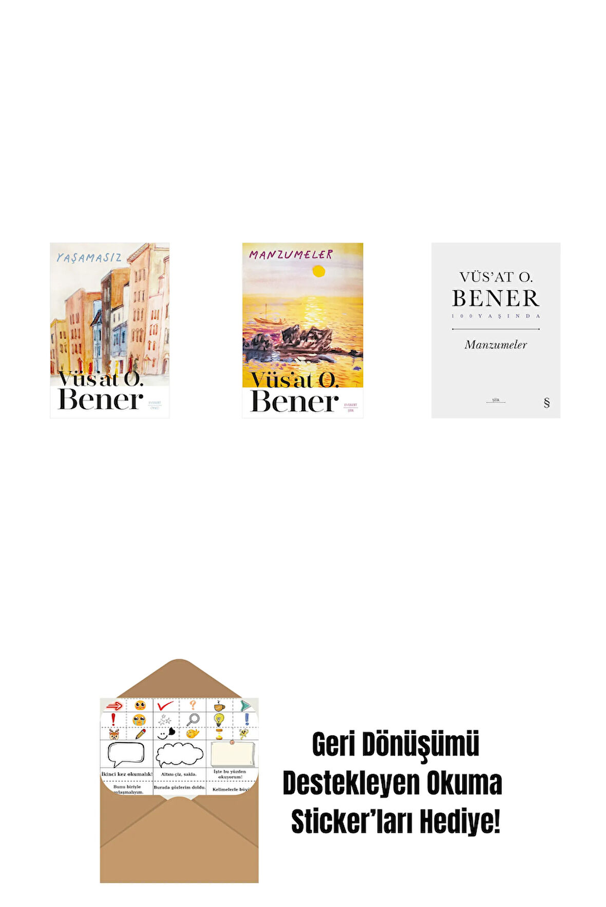 Yaşamasız + Manzumeler + Manzumeler (Ciltli) + Okuma Sticker'ları