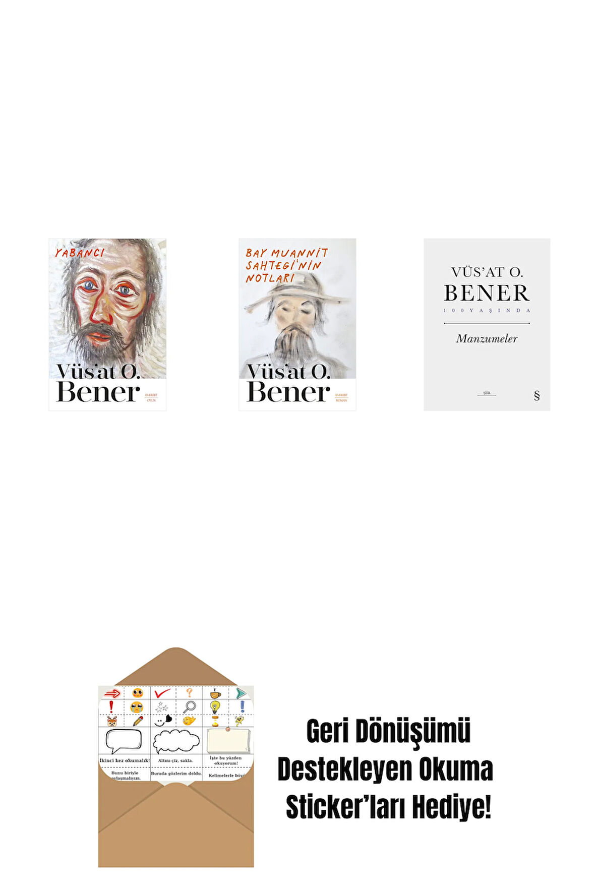 Yabancı + Bay Muannit Sahtegi'nin Notları + Manzumeler (Ciltli) + Okuma Sticker'ları